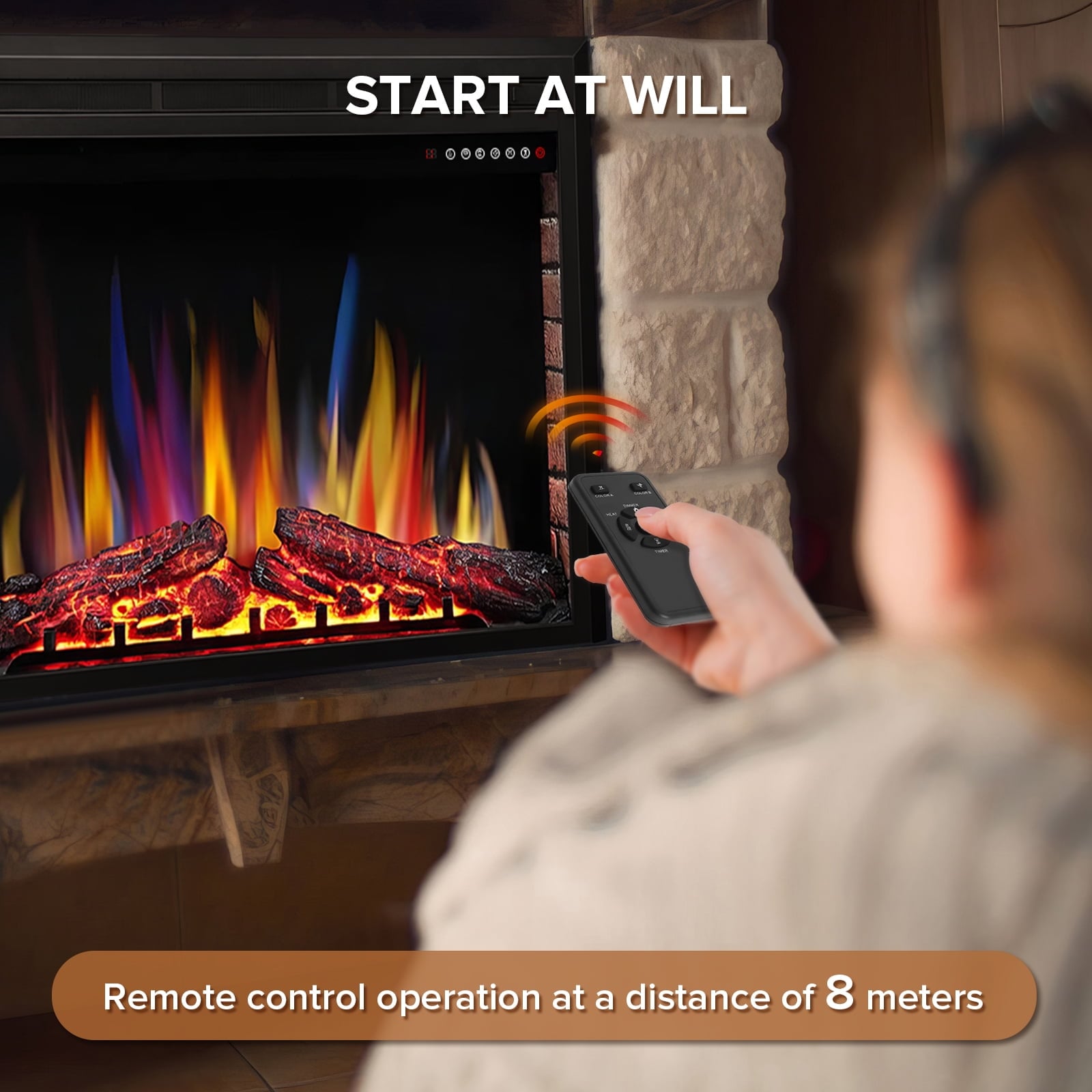 COWSAR LSRW-936A Electric-Fireplace-Fireboxes - View #6