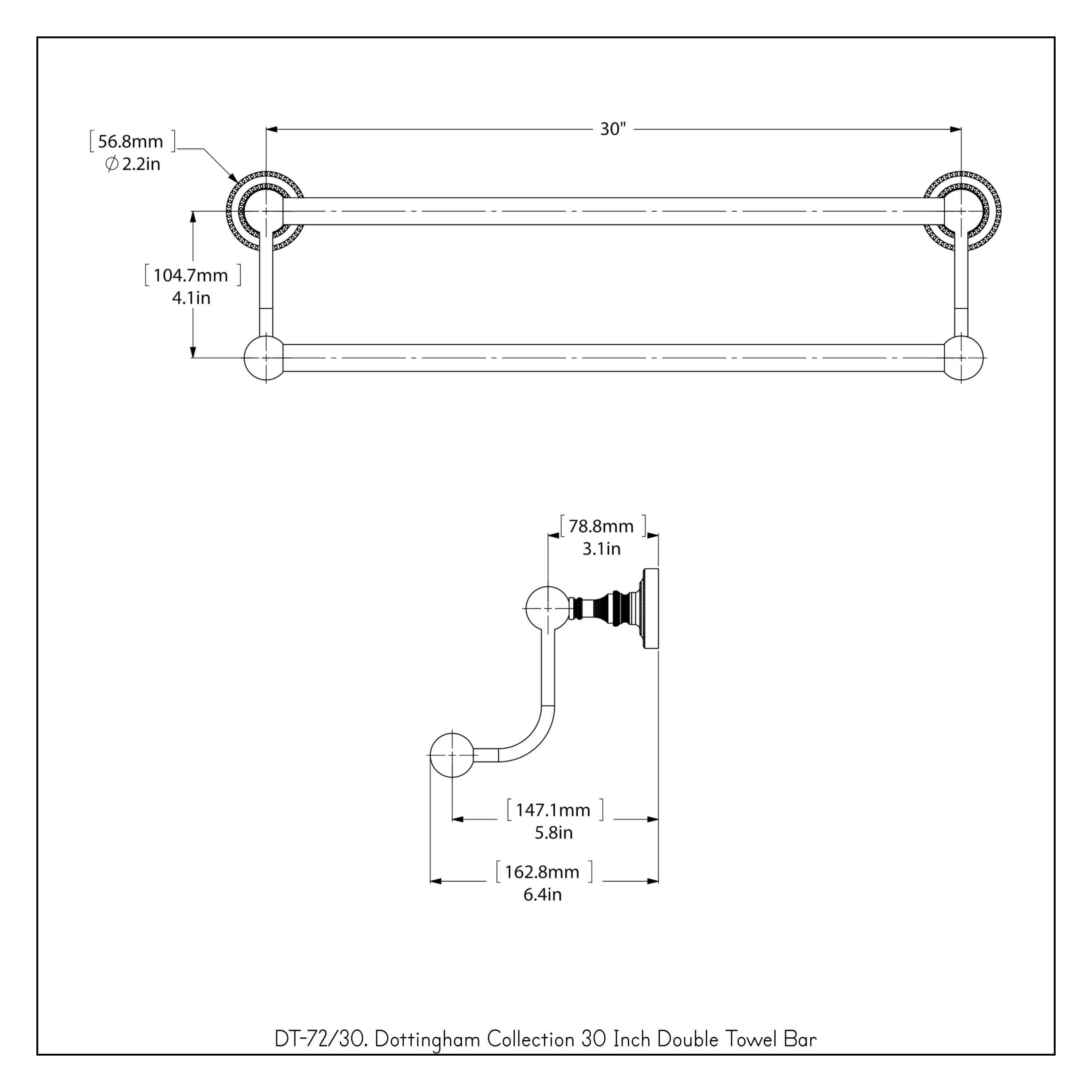 Allied Brass Dottingham 30-in double Oil-Rubbed Bronze Wall Mount Double  Towel Bar