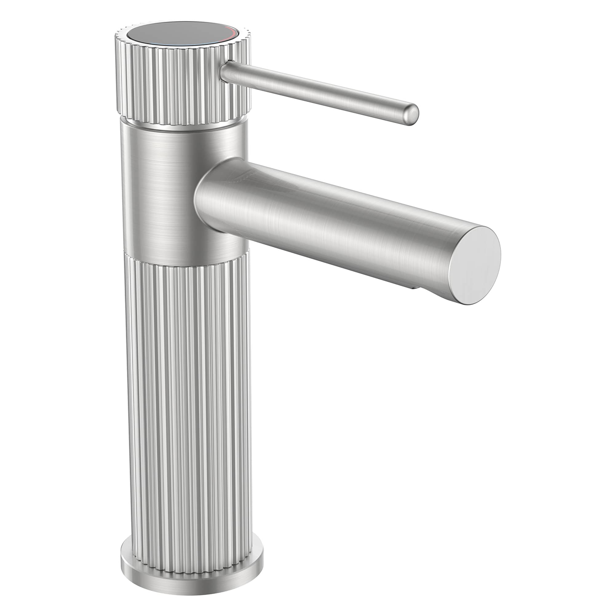 FURUISI LL3A45SS Brushed Nickel Single hole 1-handle Mid-arc Commercial/Residential Handle Bathroom Sink Faucet with Drain