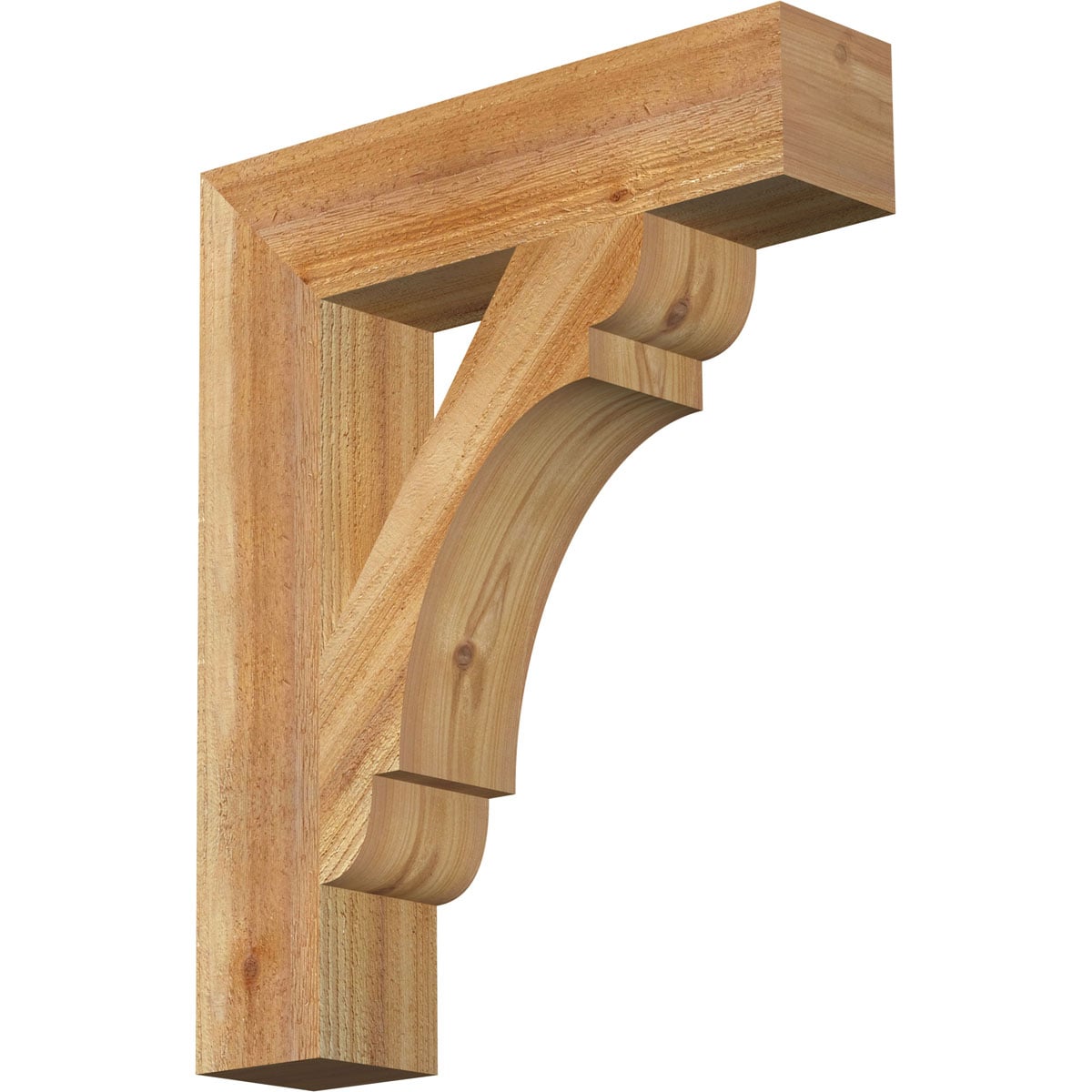 Ekena Millwork BKT04X18X22OLY05RWR Olympic block rough sawn 4-in x 18-in x 22-in Western red cedar Brown Wood Standard bracket
