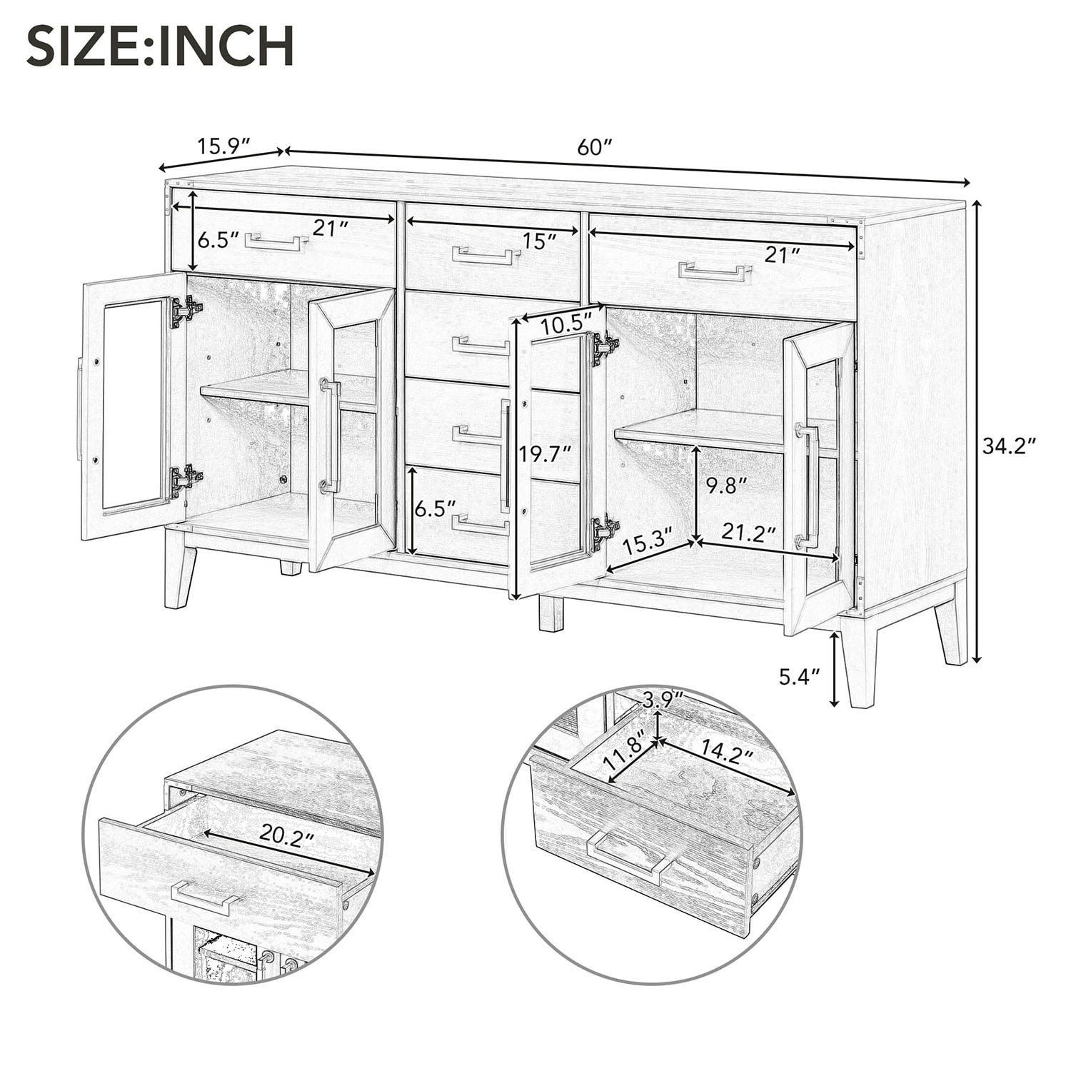 SINOFURN SYA020140NY Dining-Kitchen-Storarge - View #7