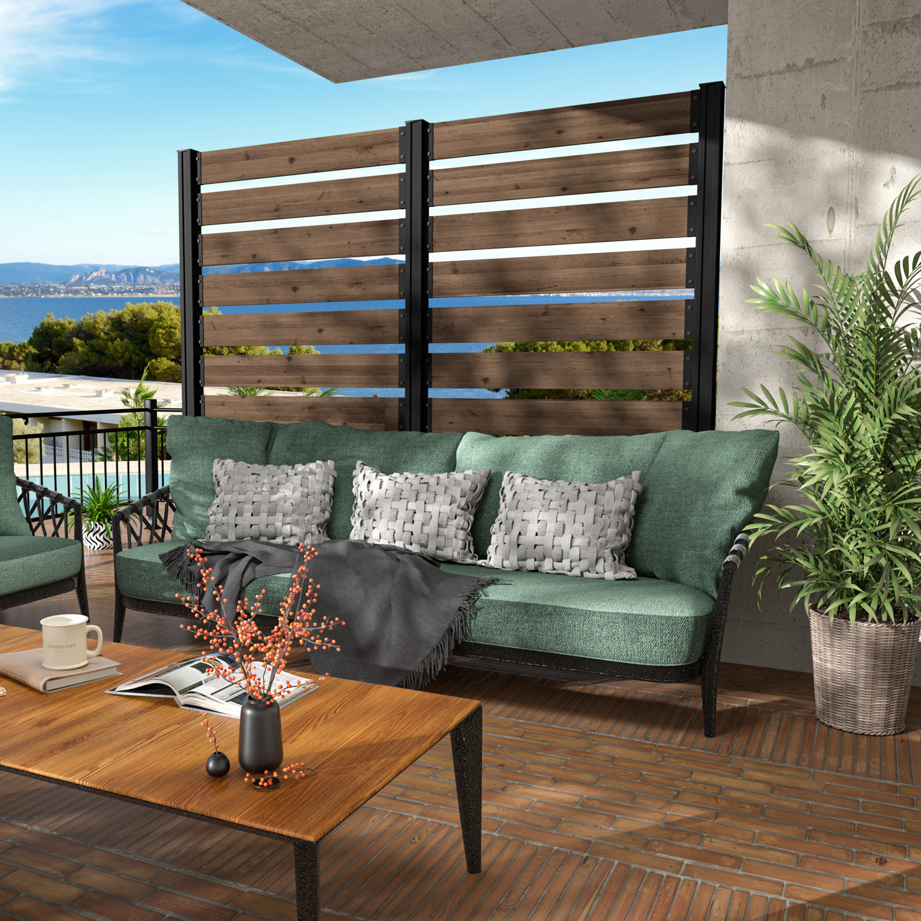 VEIKOUS PG0218-01NW-7 Outdoor Privacy Screen 40-in W x 60-in H Brown Wood Outdoor Privacy Screen