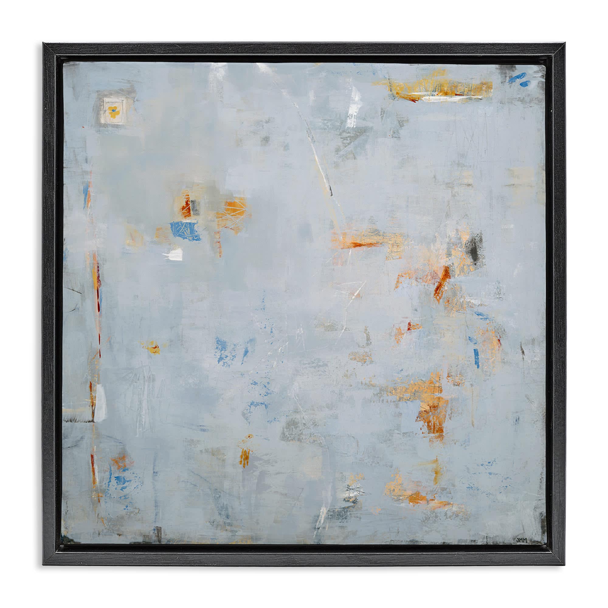 Stupell Industries BS-782-FFB-17X17 Abstract Grey and Accents Black Framed Floater Canvas Wall Art By Jodi Major 18 x 18
