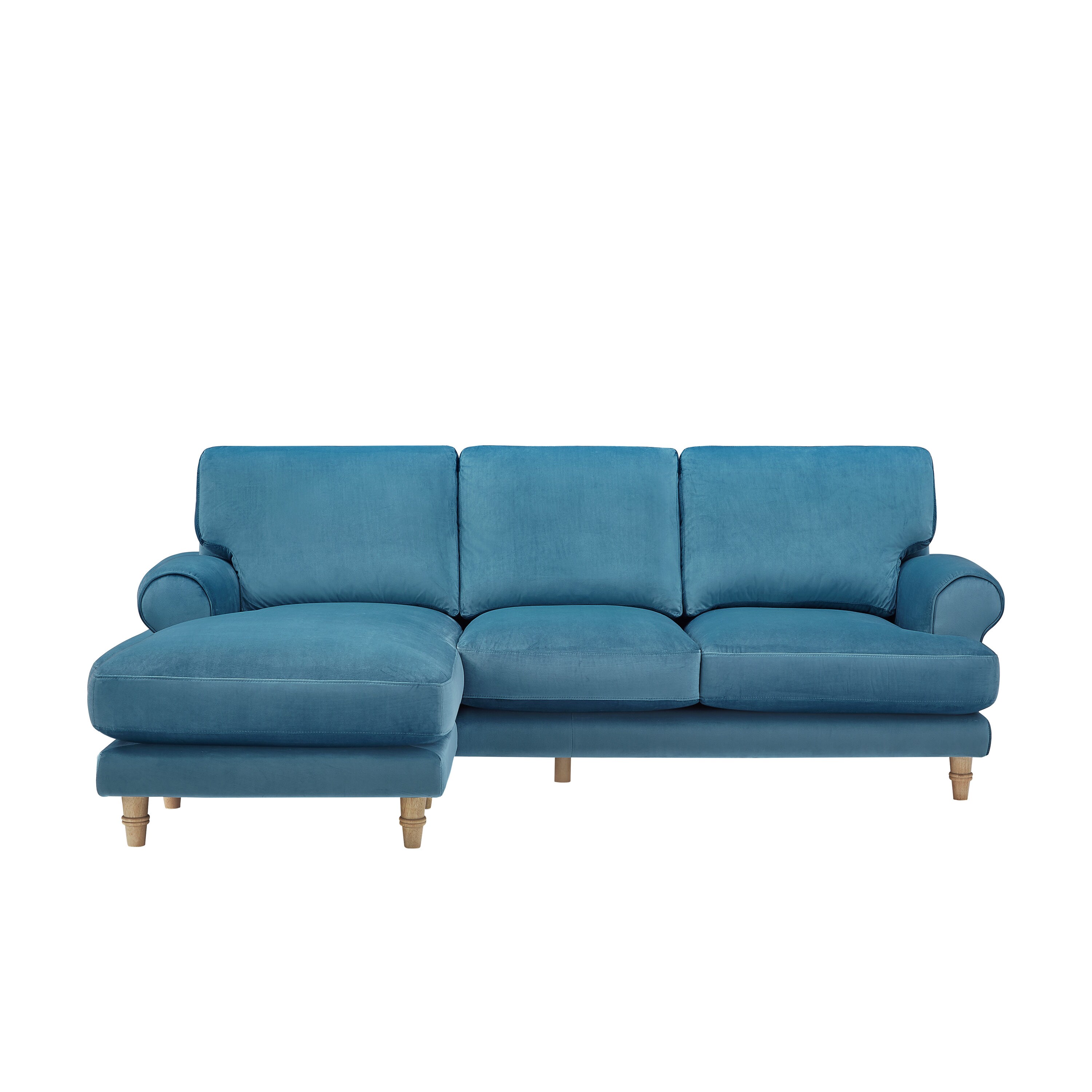 Rustic Manor SRS283-02TL-LS 87-in Farmhouse Teal/Velvet Velvet Sectional