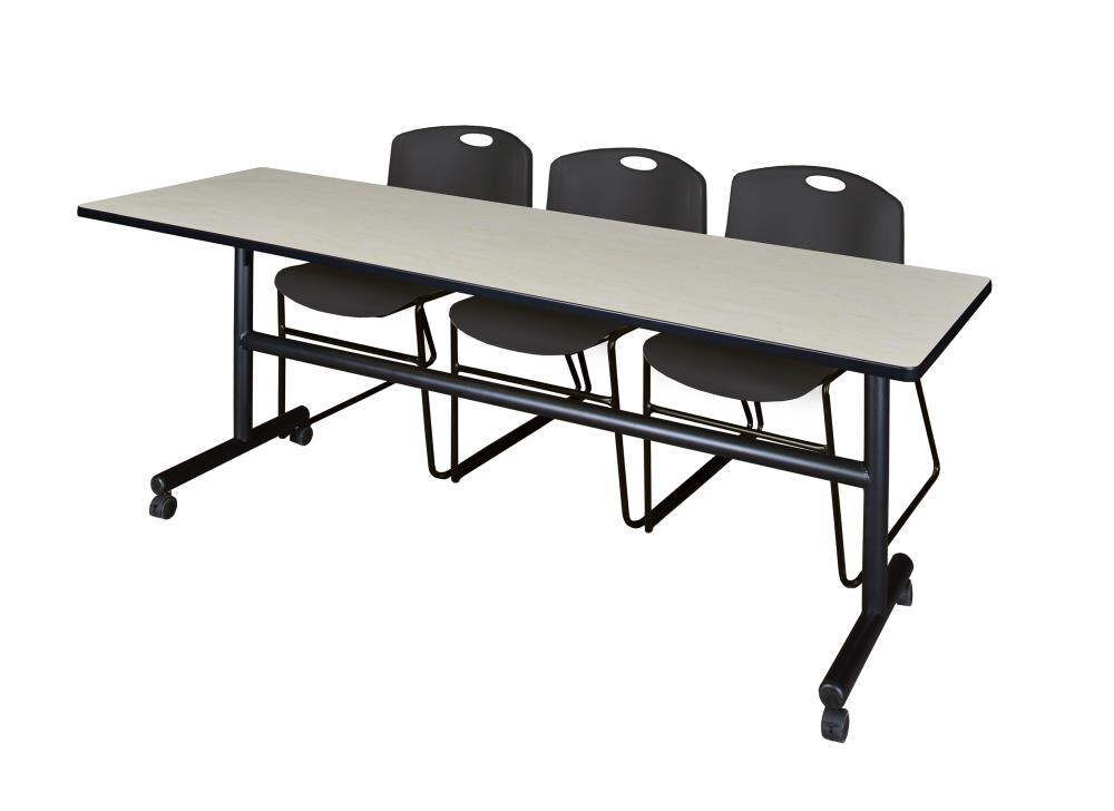 Regency MKFT8424PL44BK Training Off-white 4-Person Training Table (84-in W x 29-in H)