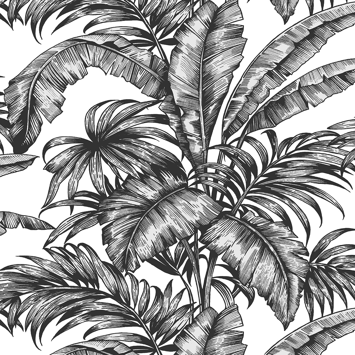 NextWall NW40400 31.35-Sq. Feet Ebony and Pearl Vinyl Floral Self-adhesive Peel and Stick Wallpaper