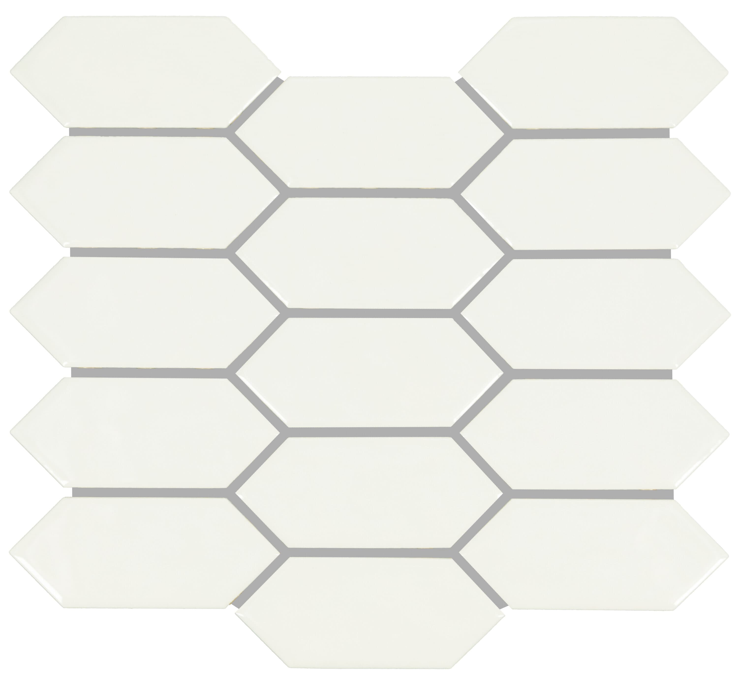 Hillcrest Ridge Elegant White 11-in x 12-in Glossy Ceramic Hexagon Patterned Wall Tile (8.76-sq. ft/ Carton) | - American Olean AT2025PICKMS1P2