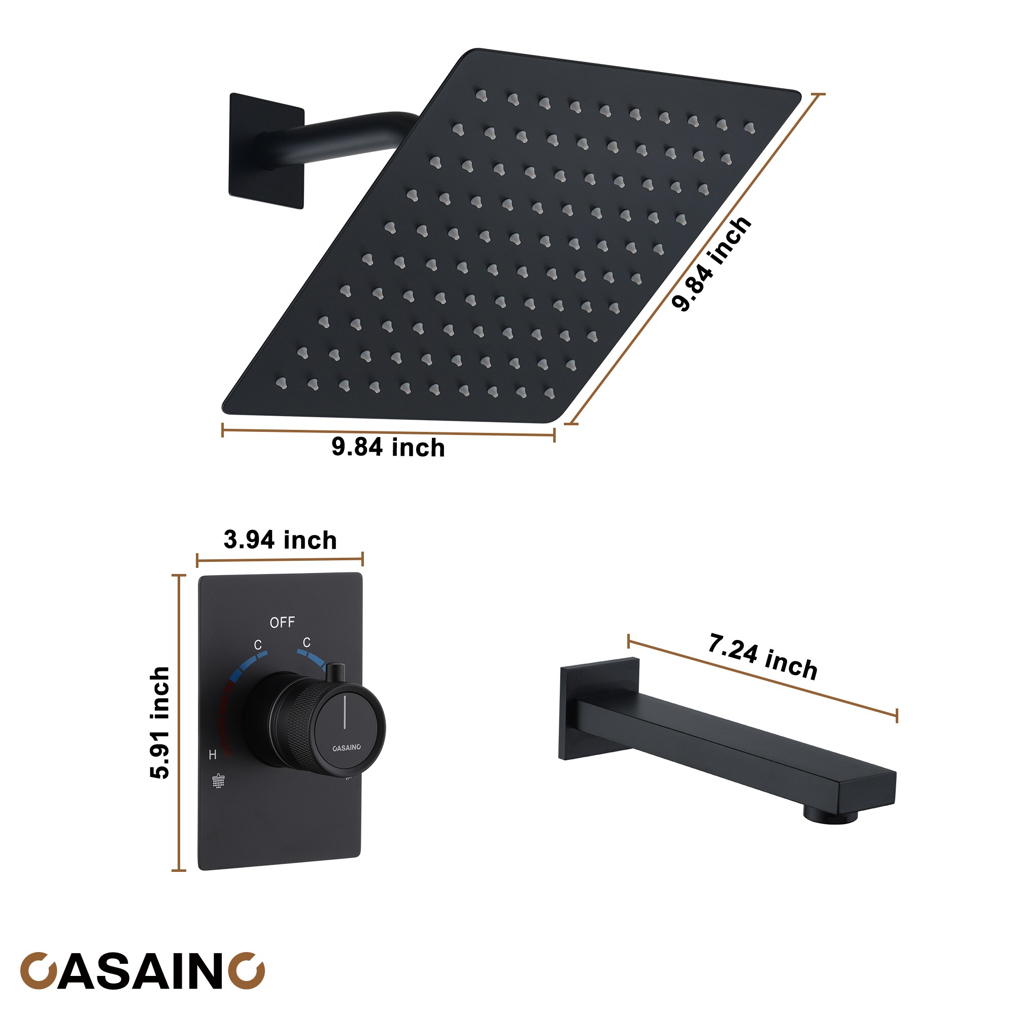CASAINC WF-DB96101BN-10 Showerhead-Bar-Panels - View #10