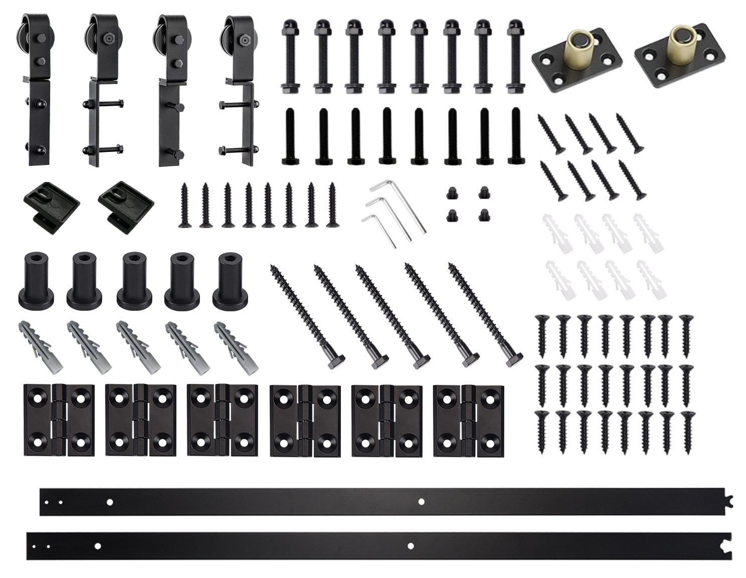 RELIABILT 07-3023 78-in Matte Matte Black Indoor J-strap Double bifold Barn door hardware kit