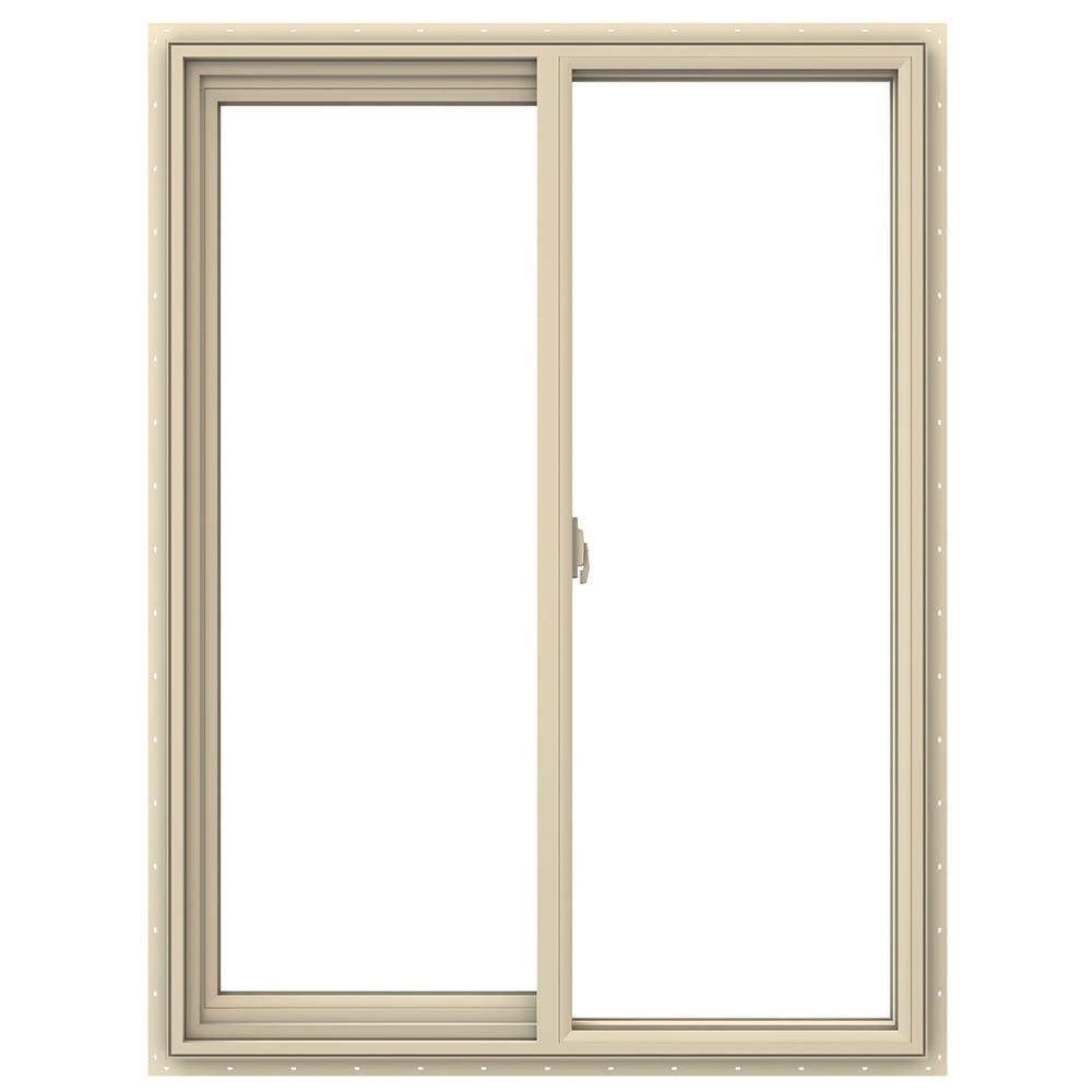 JELD-WEN LOWOLJW138500677 V-2500 35-1/2-in x 47-1/2-in Almond Exterior Almond Interior Left-Handed Vinyl Sliding Window Annealed Glass (Full Screen Included)