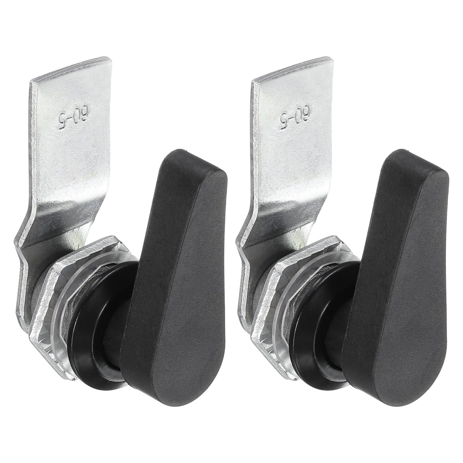 Unique Bargains Thumb Operated Offset Cam Lock 5/7 inch Cylinder Length Aluminum Alloy Handle Swing Knob Turn Lock for Electric Box Mailbox (Black 2pcs)