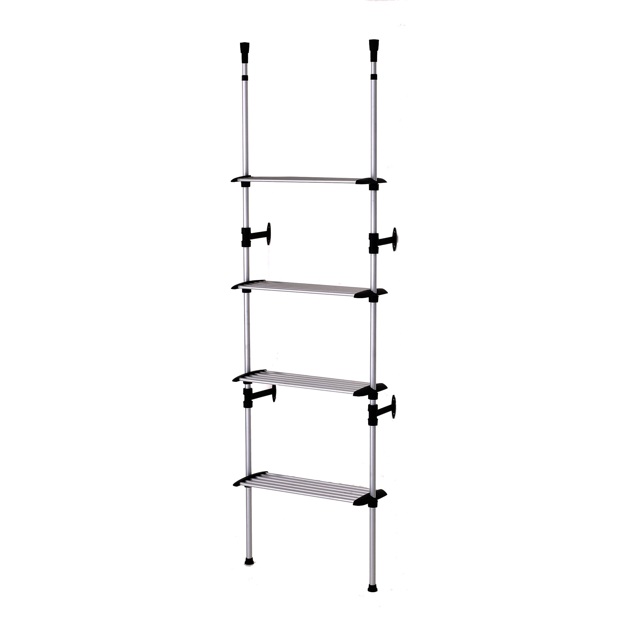 4-tier Small Shoe Rack, Black Color, Each Tier Reinforced With 4 Steel  Tubes