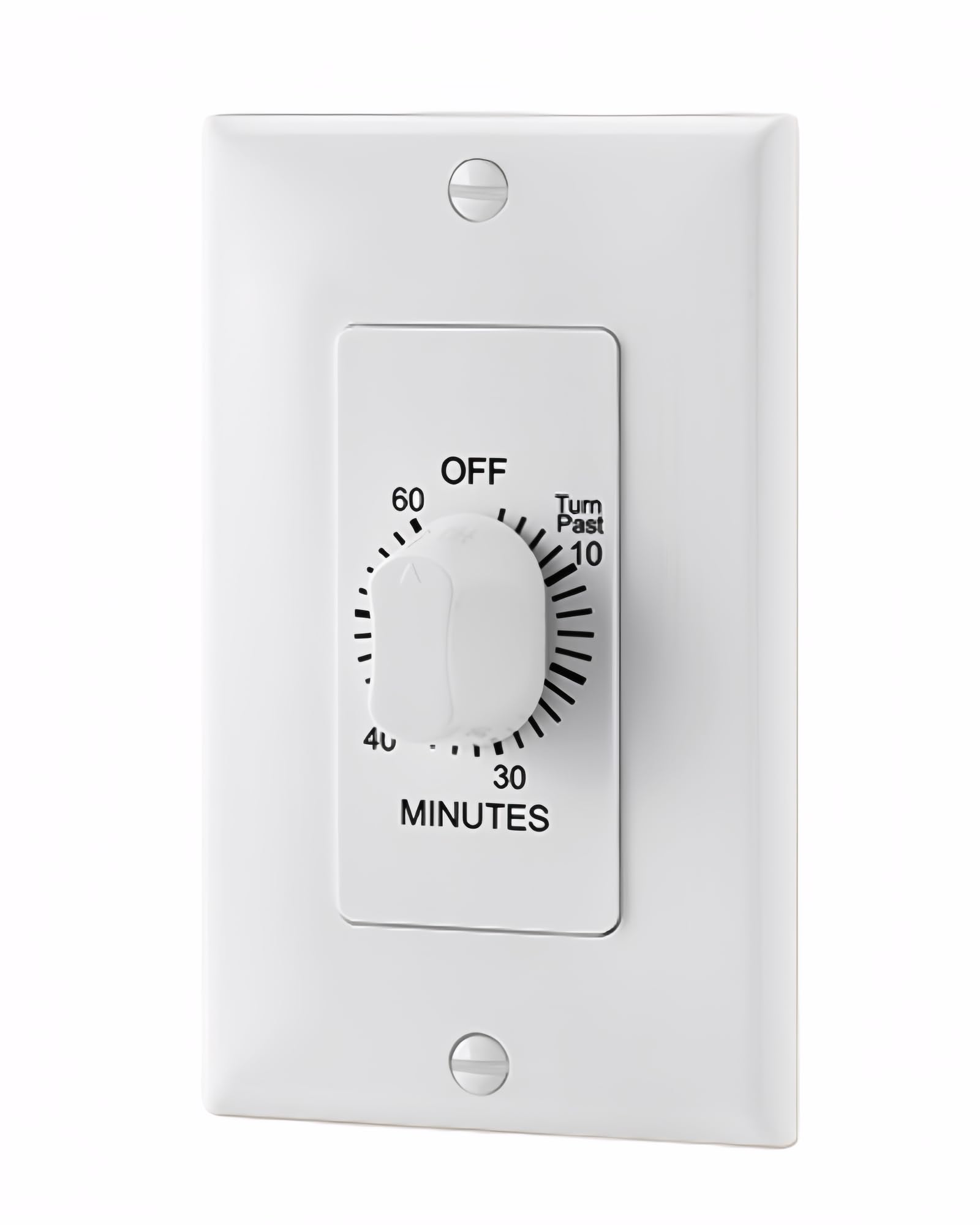 Afoxsos  Mechanical Countdown Timer Switch for Bathroom Fans and Lights Up to Sixty Minutes No Neutral Required ETL Listed Indoor Wall Timer