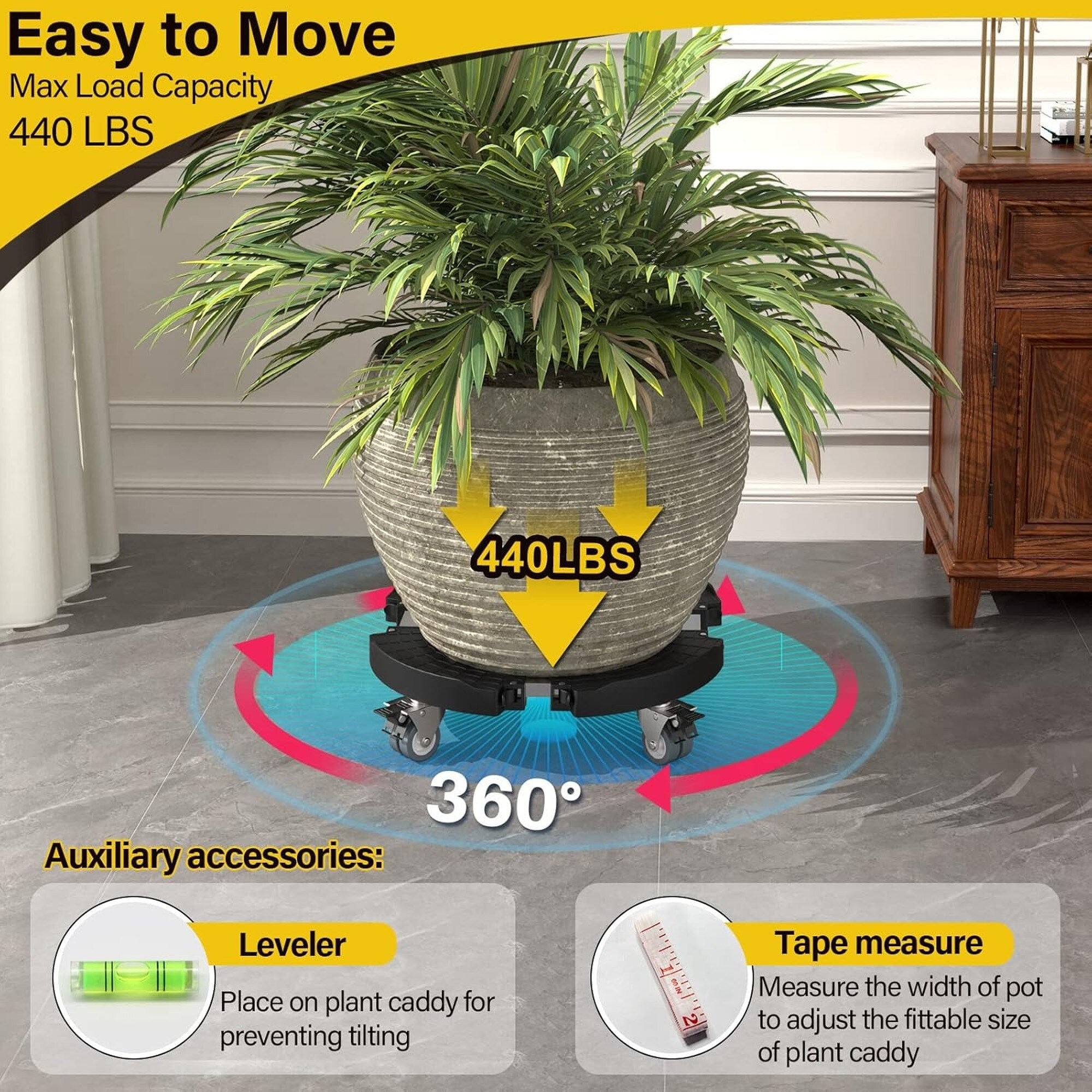 Angel Sar L2FHA529PLTCD10 Plant-Caddy-Cart - View #3
