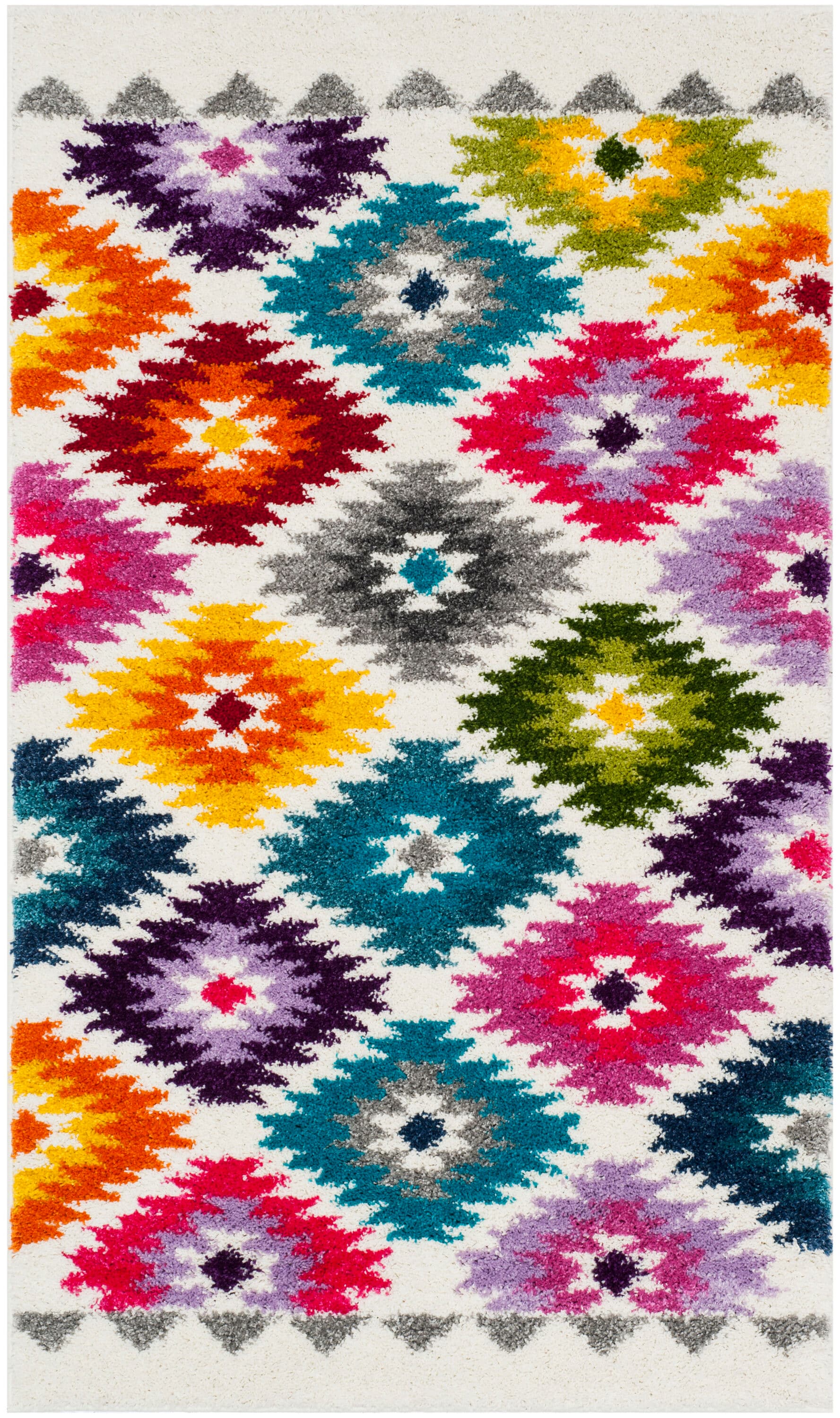 Fiesta Shag 374A Cream Multi 3 X 5 Area Rug