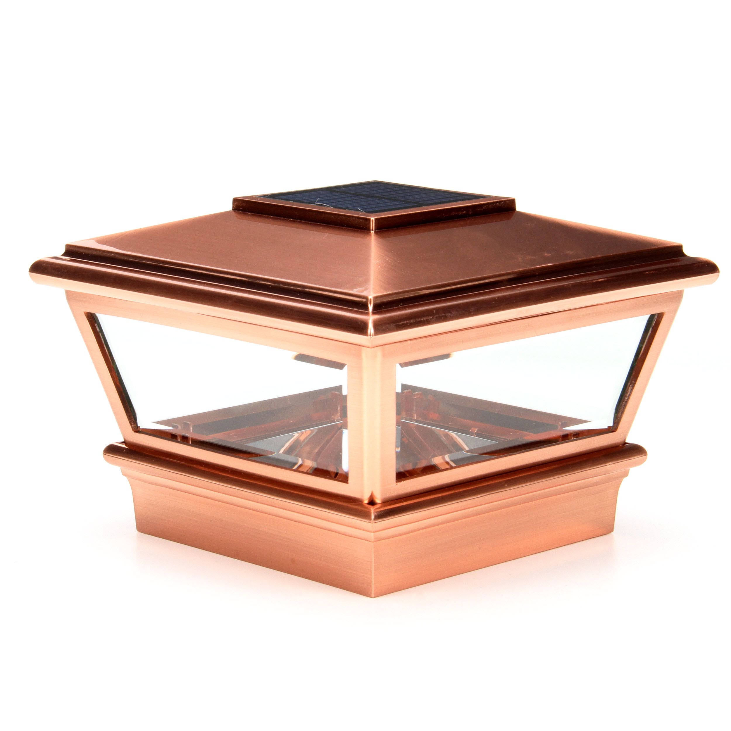 8 Pack of 4 x 4 Copper Outdoor Garden Solar Post Deck Cap Square Fence Lights 