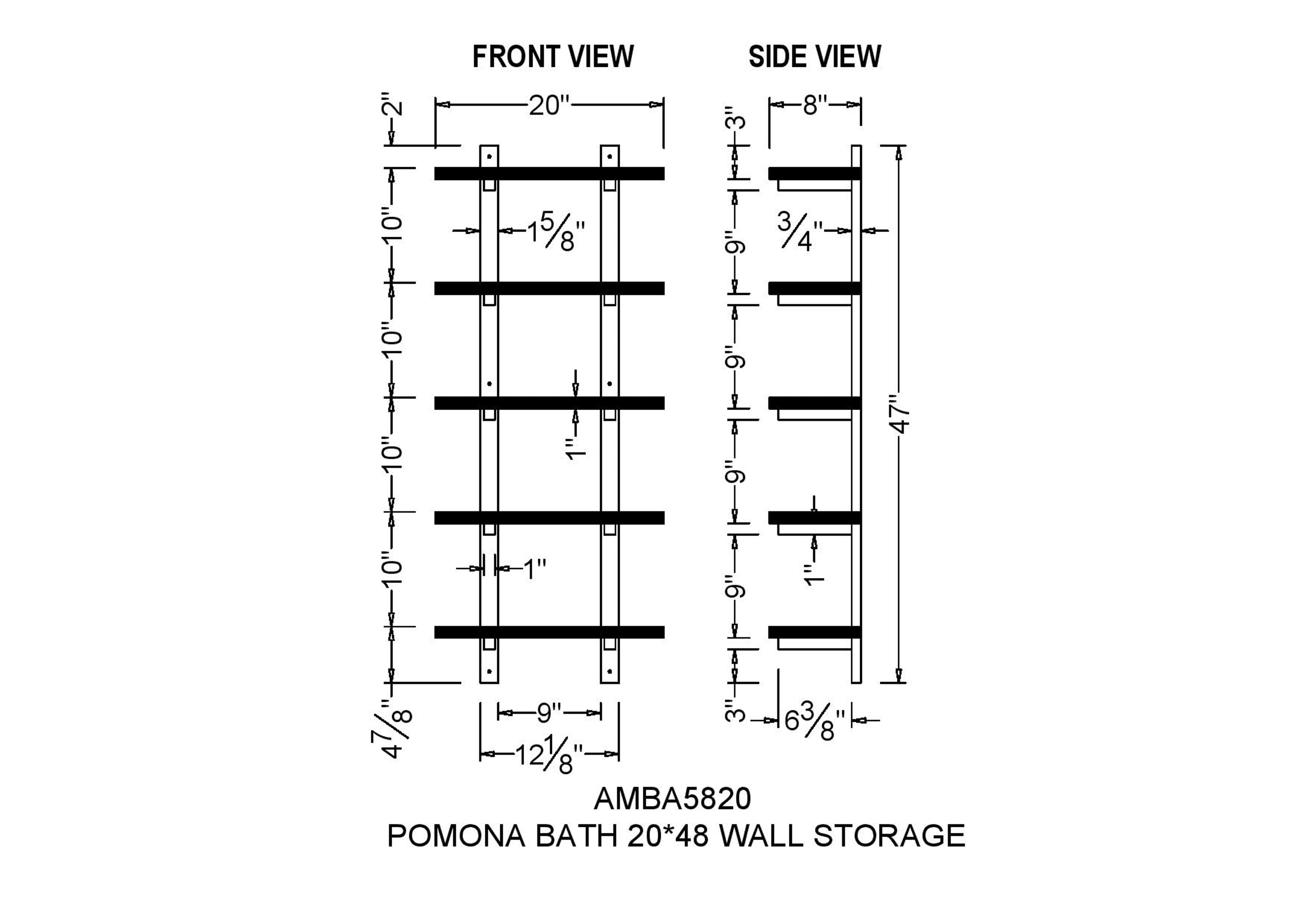 Alaterre Furniture AMBA5820 Bathroom-Shelves - View #7