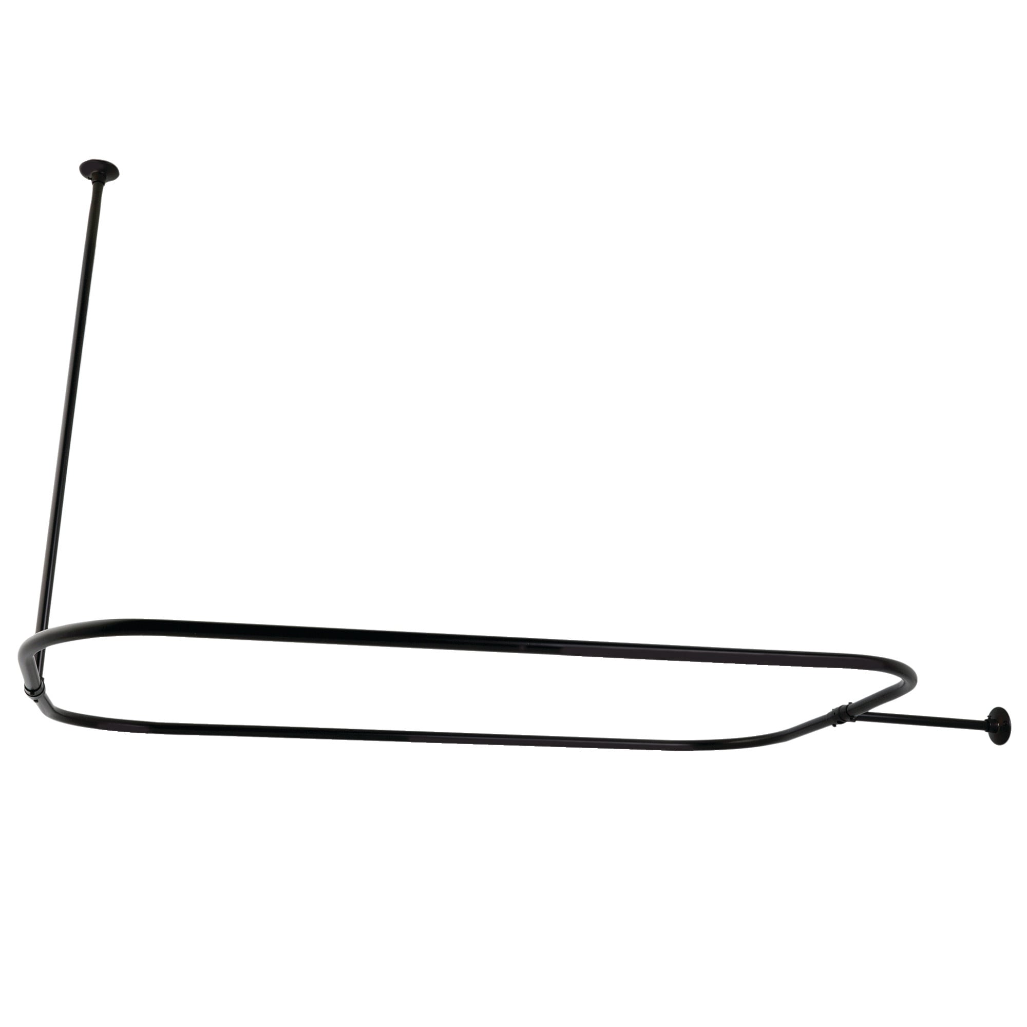 Kingston Brass WLCC3150 Vintage 44.5-in to 44.5-in Matte Black Fixed Enclosure Shower Curtain Rod