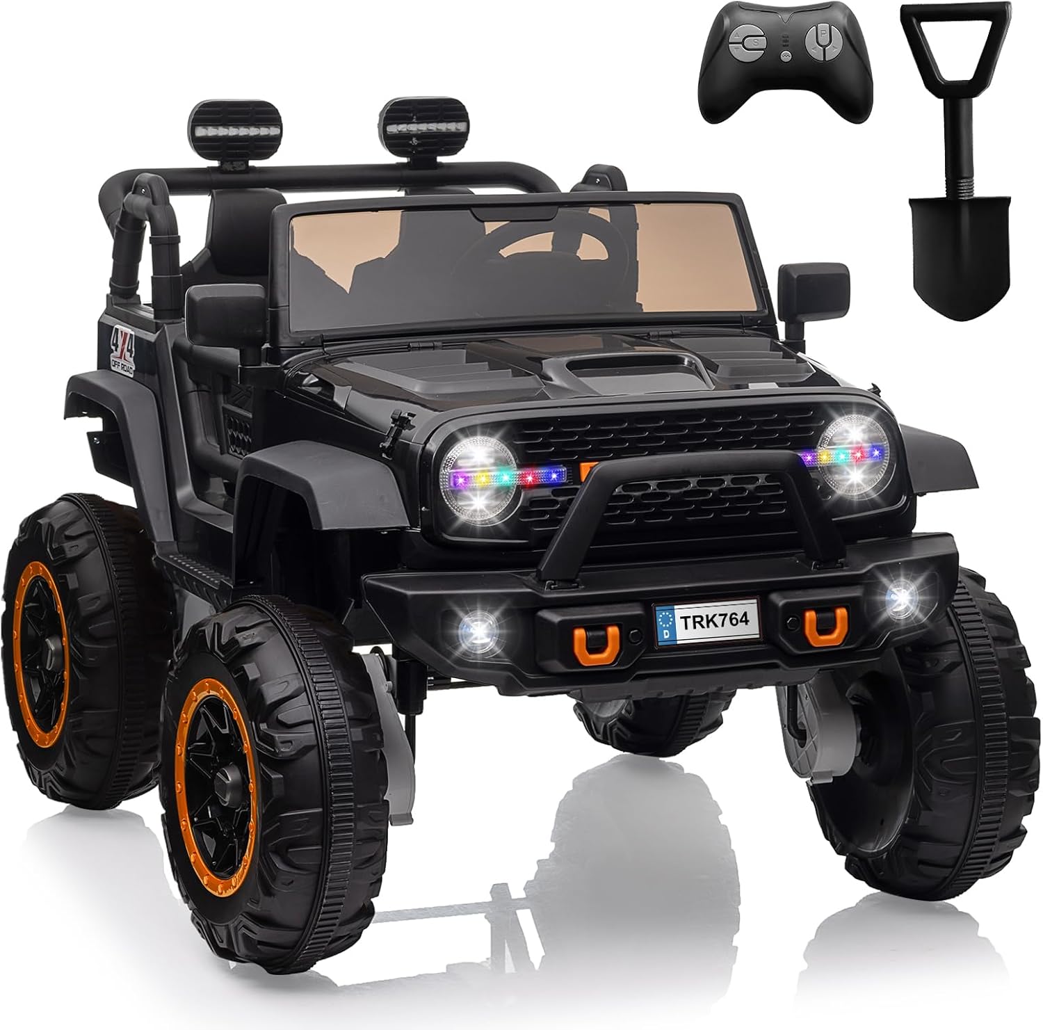 GarveeLife - 24V 2-Seater Kids Ride on Truck with Remote Control 4WD Four Motors LED Headlights T...