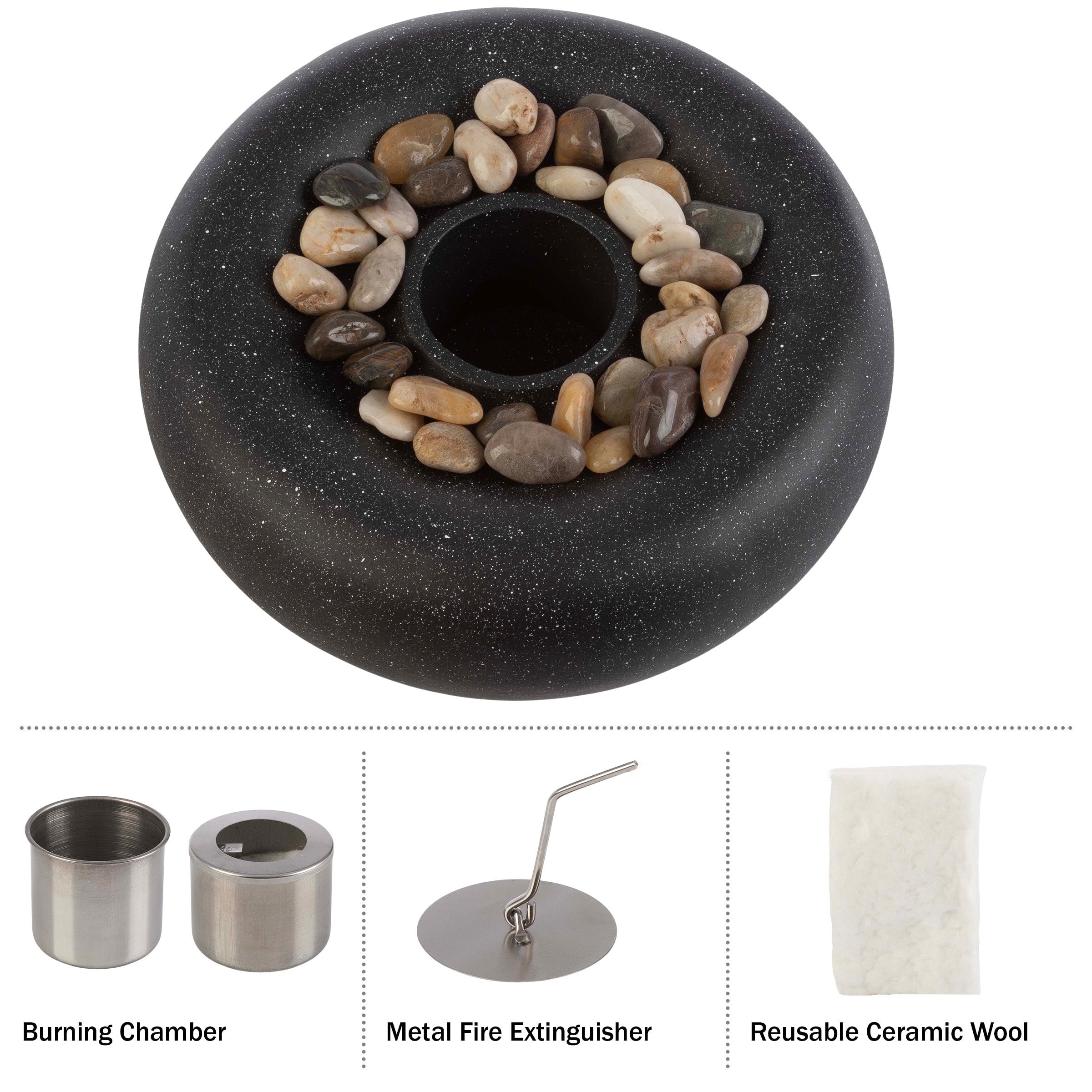 Compact Dark Gray Concrete Tabletop Fire Pit