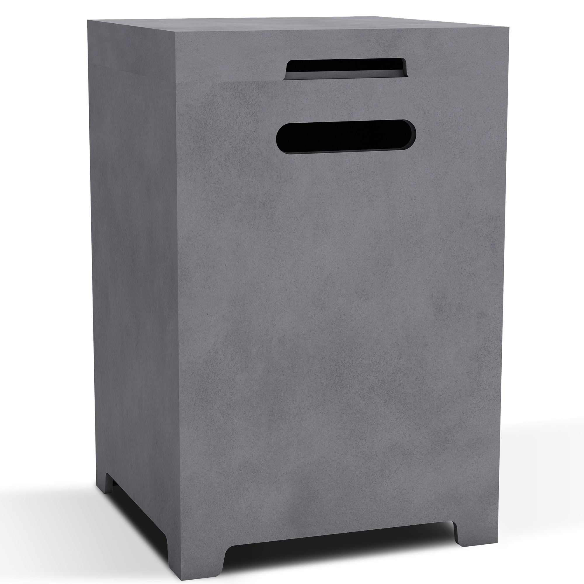 KANTE RMFP-T01-81921 Kante 23.6 in. H Square Natural Concrete/Metal Outdoor Modern Propane Tank Cover Hideaway Side Table for Gas Fire Pit