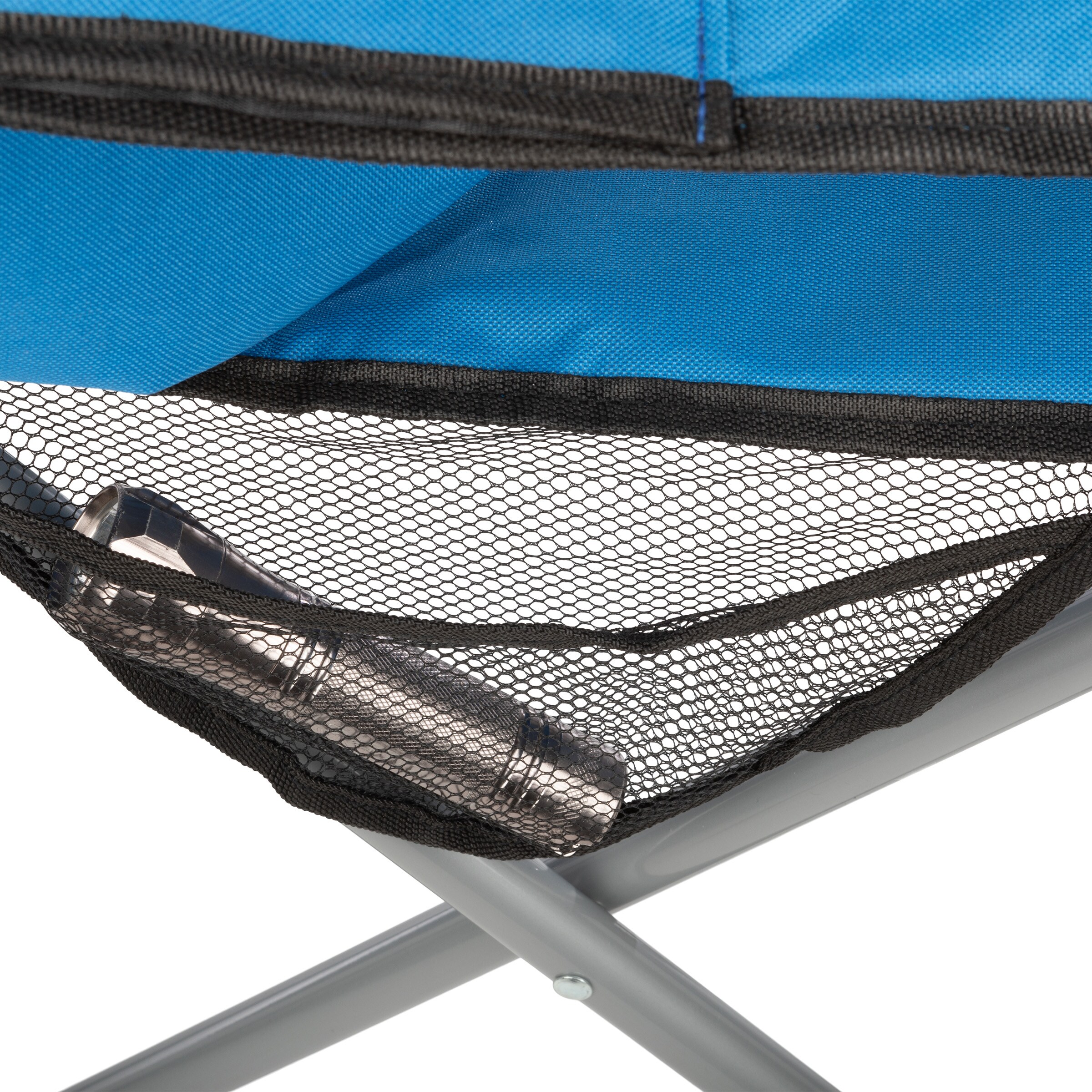 Oversized Blue and Gray Heavy Duty Folding Camping Chair