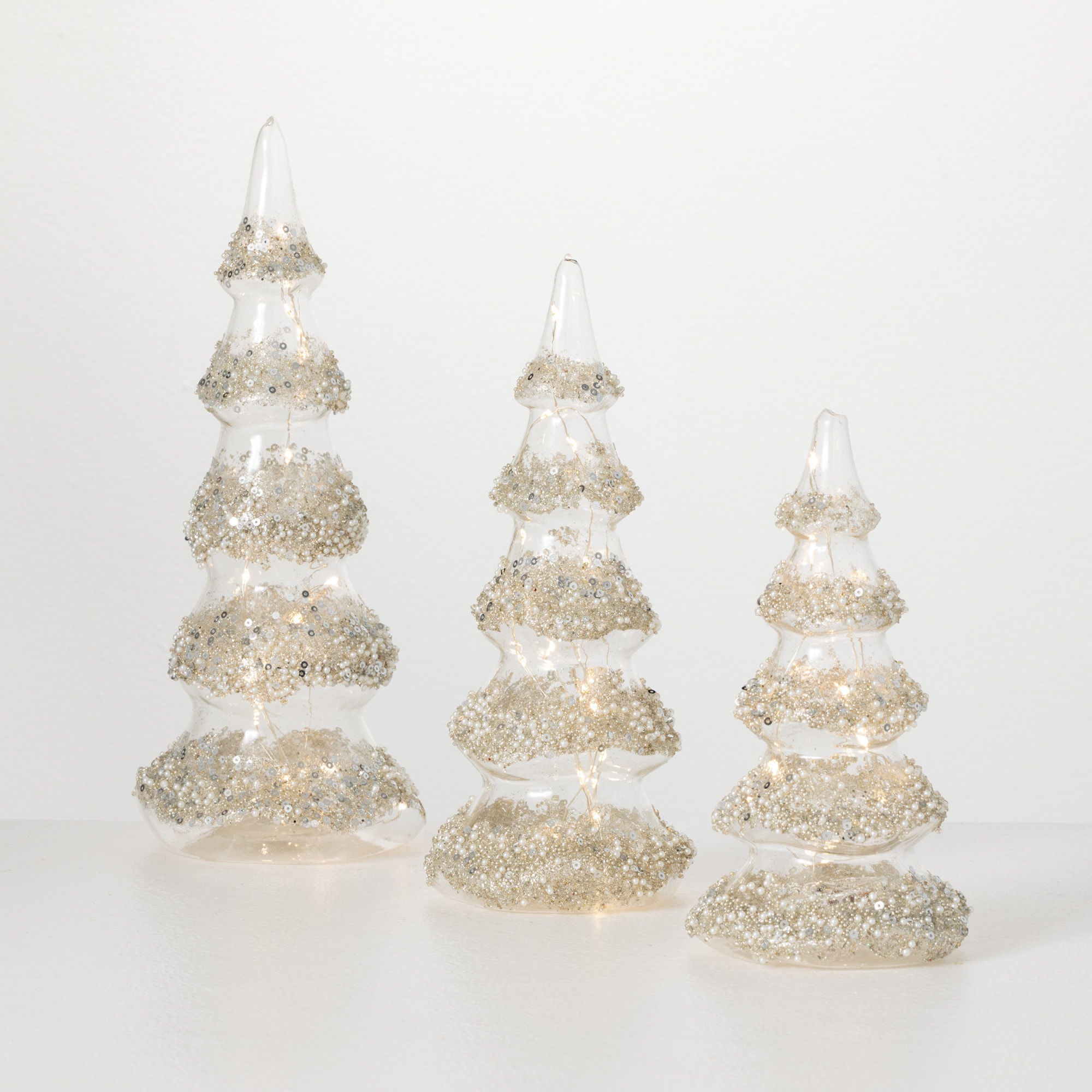 Sullivans G8377 11.5-in Lighted Decoration Christmas Tree(s) (3-Pack) Battery-operated Christmas Decor