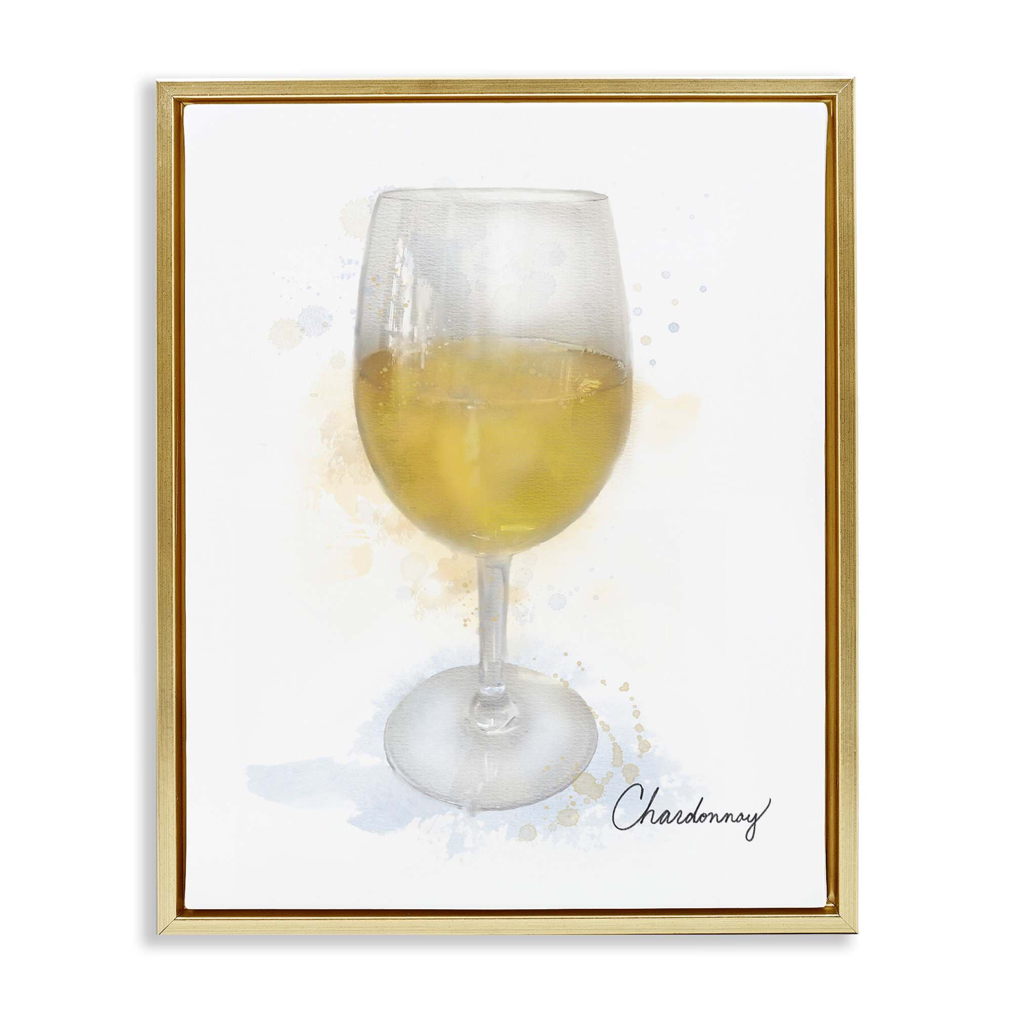 Stupell Industries BS-514-FFG-16X20 Modern Chardonnay in Glass Floating Frame design by Matthew Piotrowicz