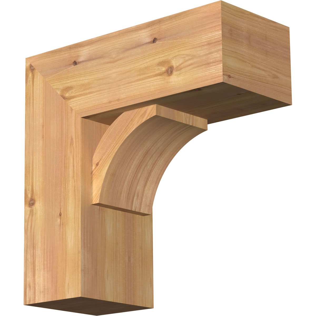 Ekena Millwork 1463963 Thorton Block Smooth Bracket with Offset Brace Western Red Cedar Wood Standard Bracket
