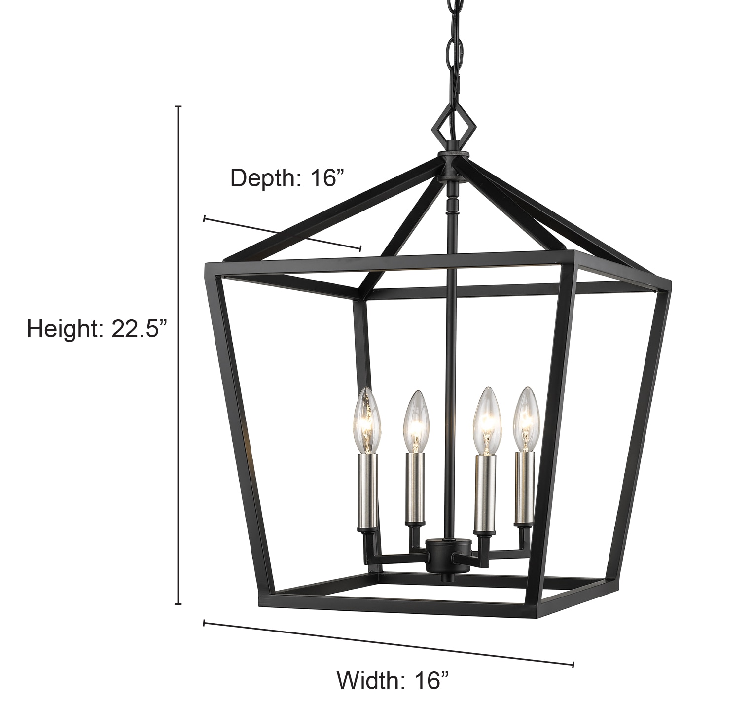 Millennium Lighting 4-Light Matte Black Traditional Lantern Large ...