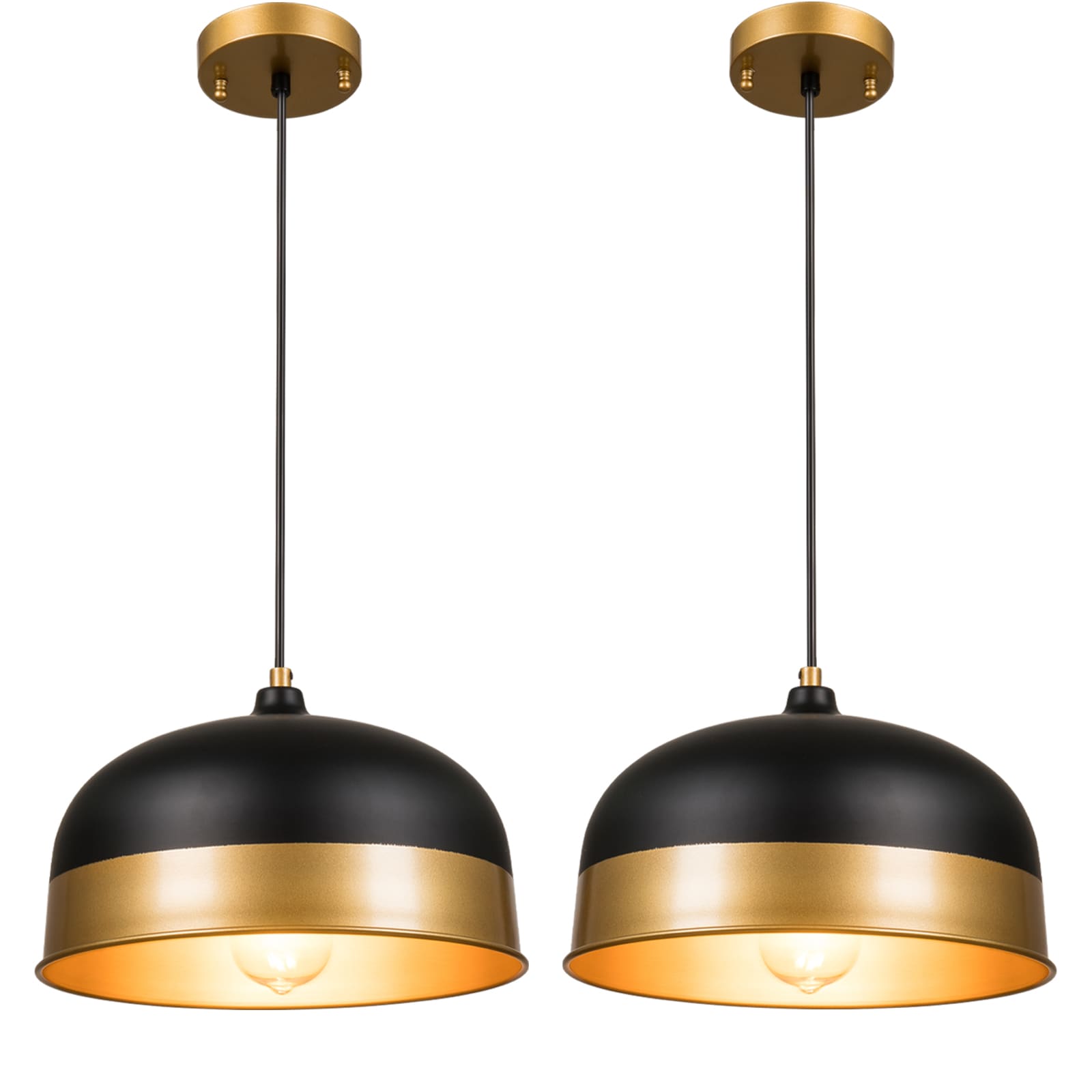 ExBrite XYJSPL2201ACMBE26 Classical simplicity 2 -Light Matte Black Modern/contemporary Dome Medium Hanging Pendant light