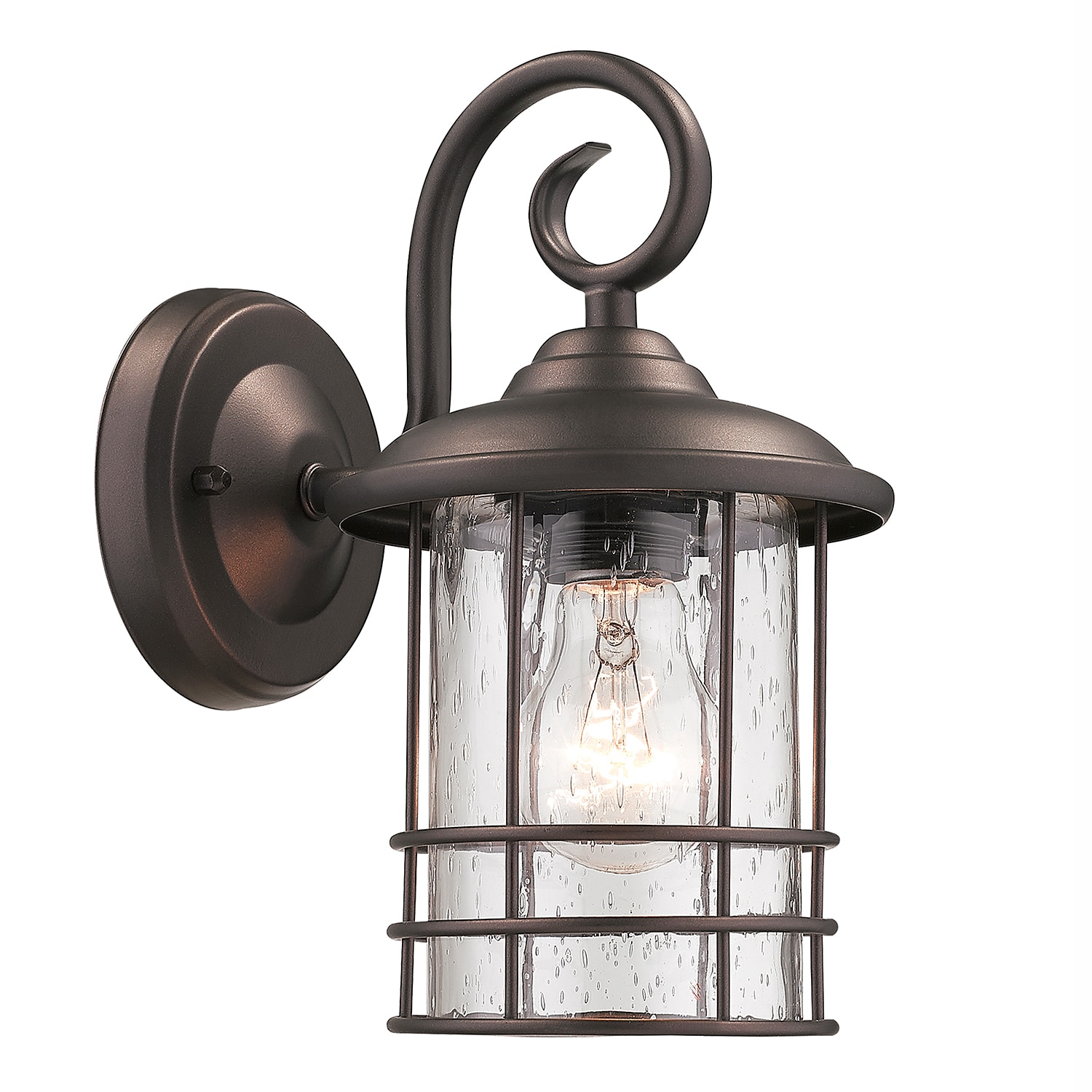 Oil Rubbed Bronze Dimmable Outdoor Lantern Set with Bubble Glass