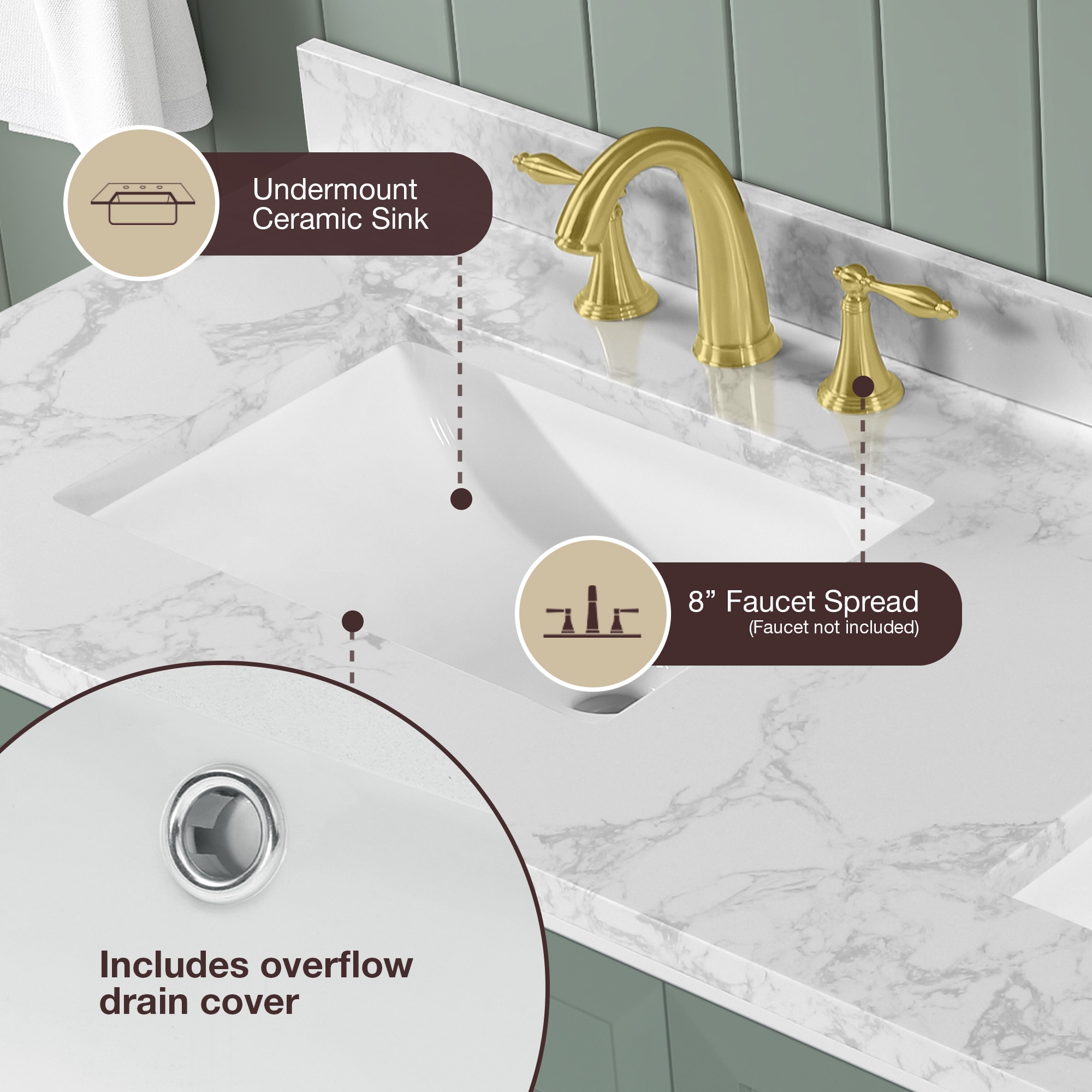 allen + roth LANCASHIRE 60SG Bath-Vanity-Combo - View #6