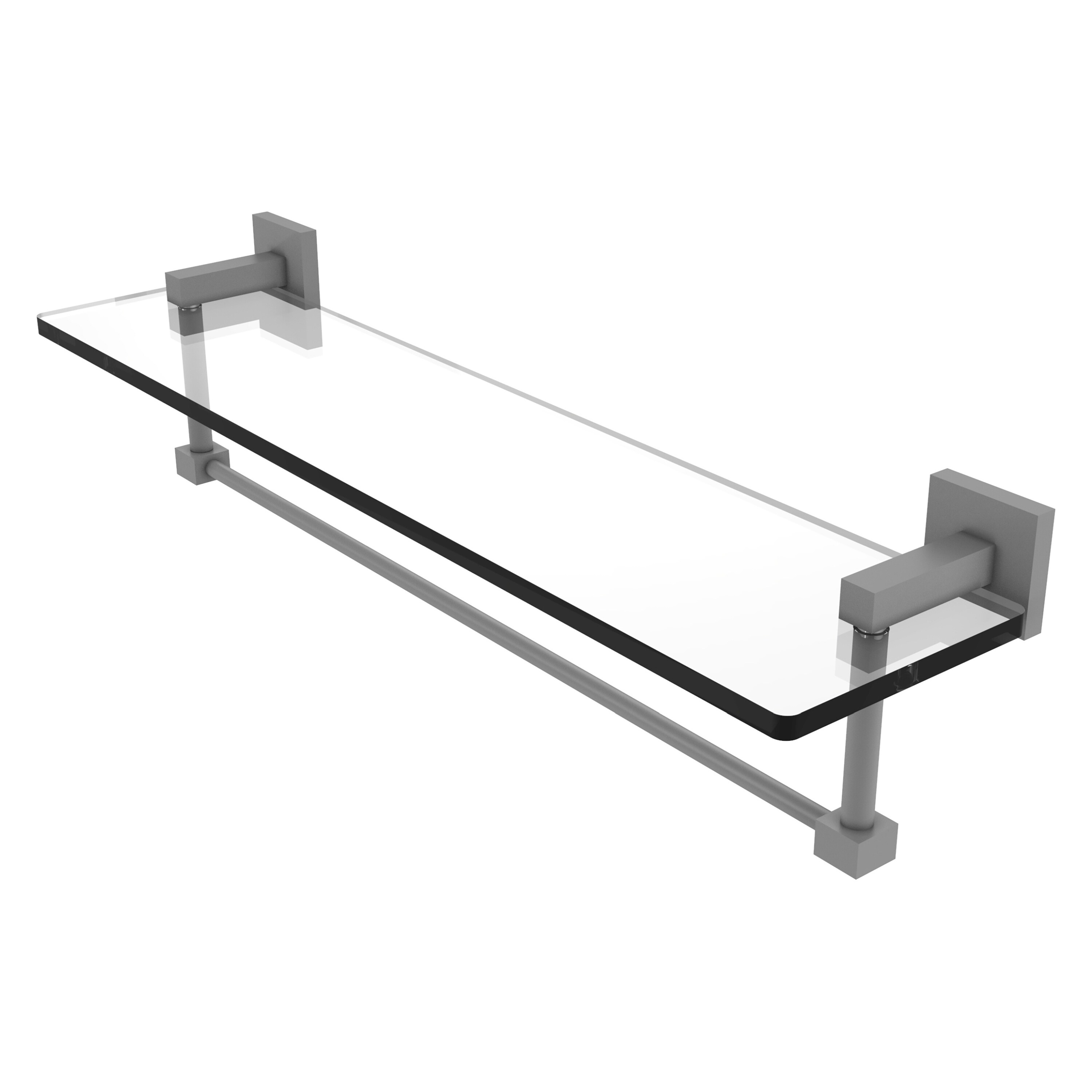 Allied Brass MT-1-22TB-GYM Montero Matte Gray 1-Tier Wall Mount Bathroom Shelf (22-in x 5.3-in x 5-in)