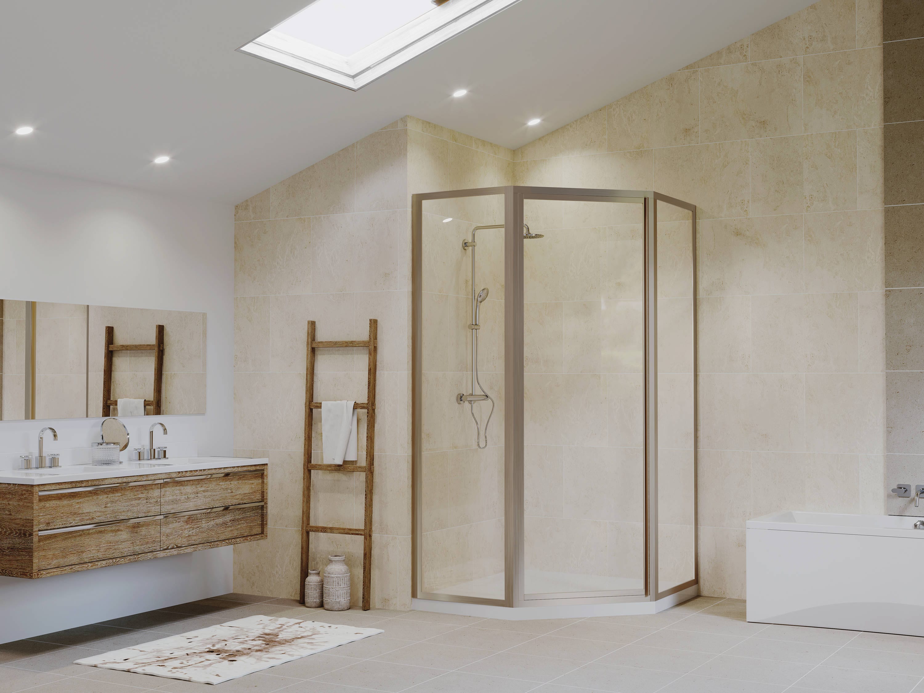 Coastal Shower Doors NL17241770N-C Legend Brushed Nickel 58-in W x 70-in H Framed Hinged Shower door 3/16-in Thick Clear Glass