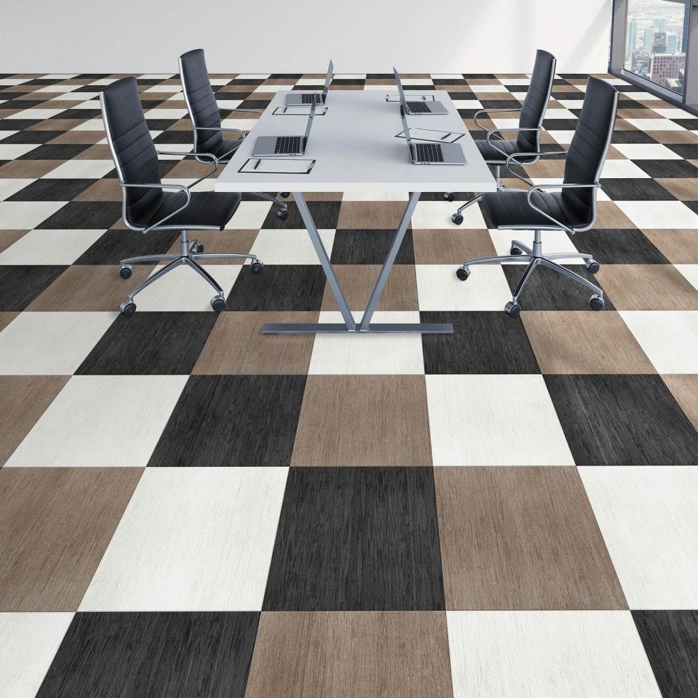 Perfection Floor Tile Black and White 0.05-mil x 20-in W x 20-in L