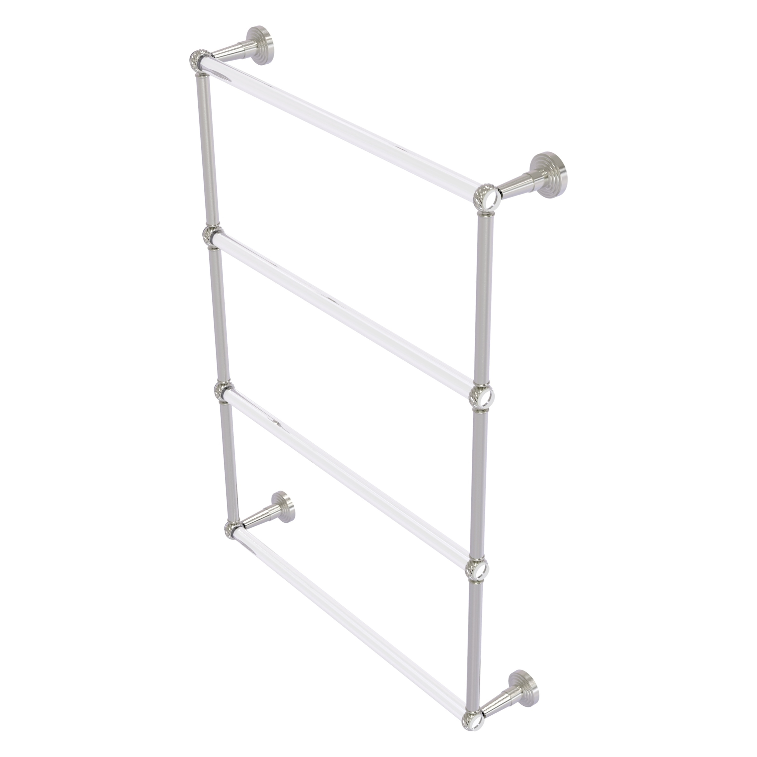 Allied Brass PB-28T-24-SN Pacific Beach 24-in double Satin Nickel Wall mount 4-tier Towel Bar