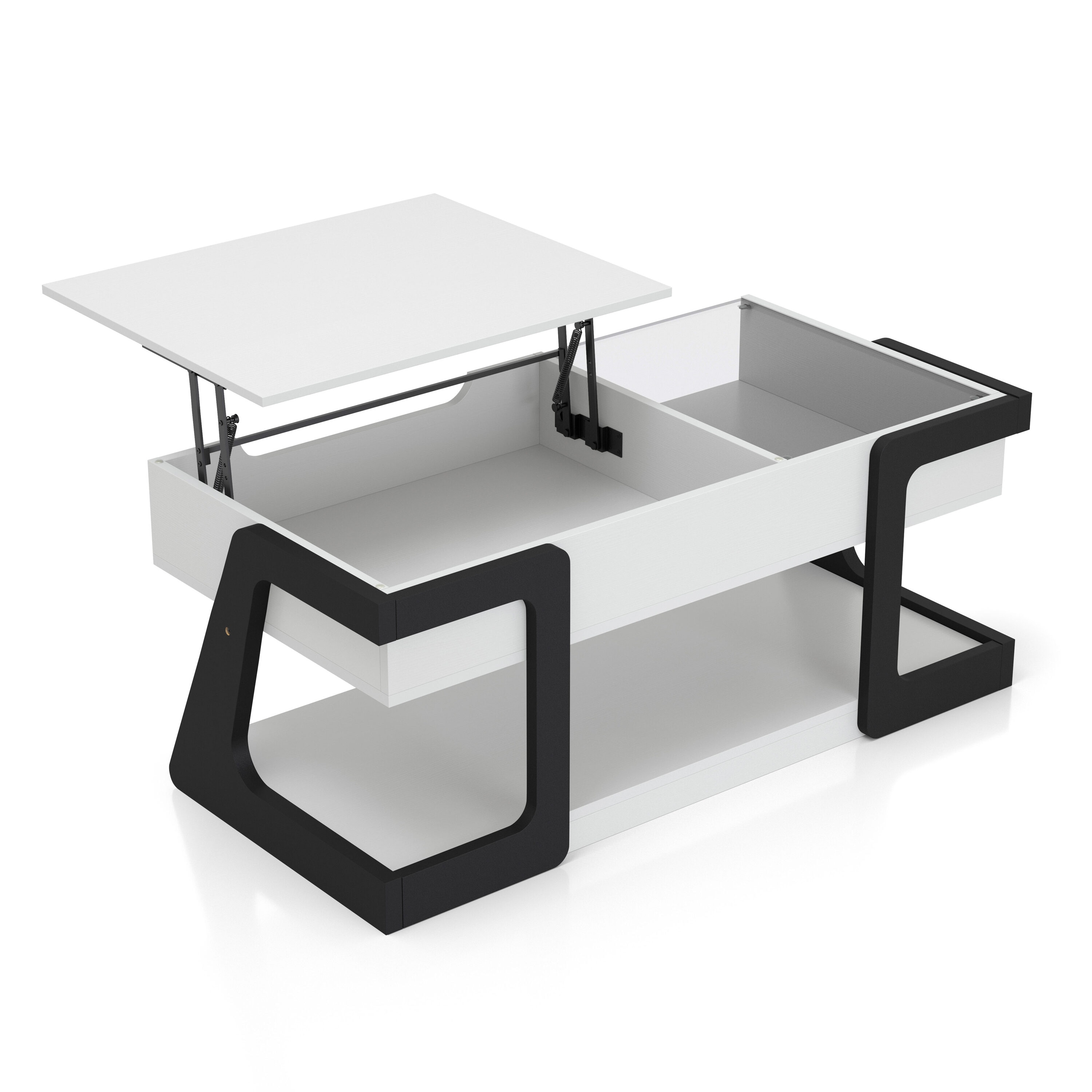 Oakley White and Black Composite Coffee and End Table Set