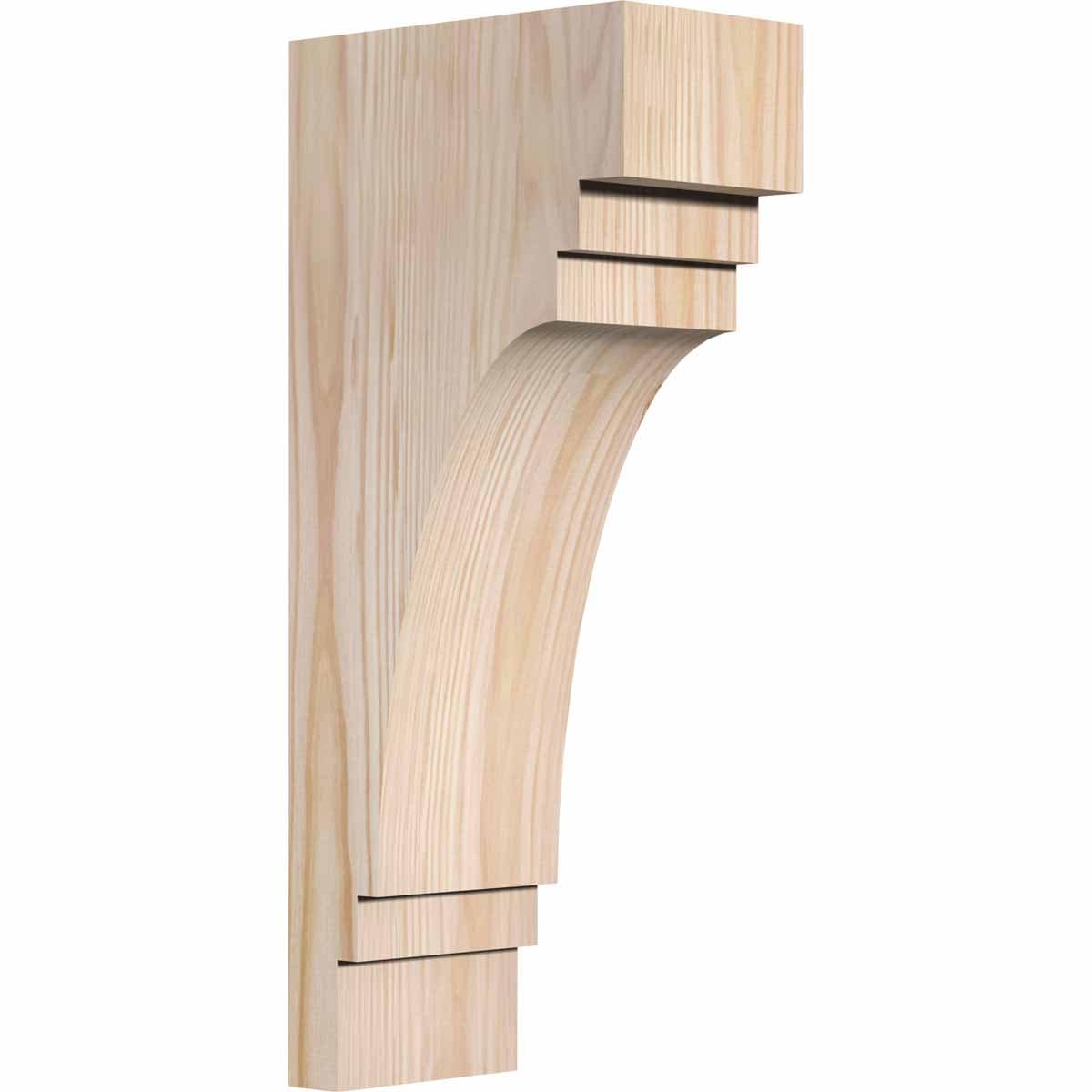 Ekena Millwork COR04X06X14PEC00SDF 3.5-in x 6-in x 14-in Pescadero Unfinished Douglas fir Wood Paintable/Stainable Corbel