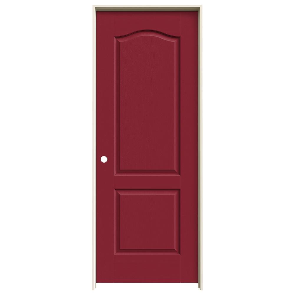 JELD-WEN 28-in x 80-in Cranberry Hollow Core 2-panel Arch Top Right Hand Textured Prefinished Molded Composite Flat Jamb Single Prehung Interior Door -  LOWOLJW136800269