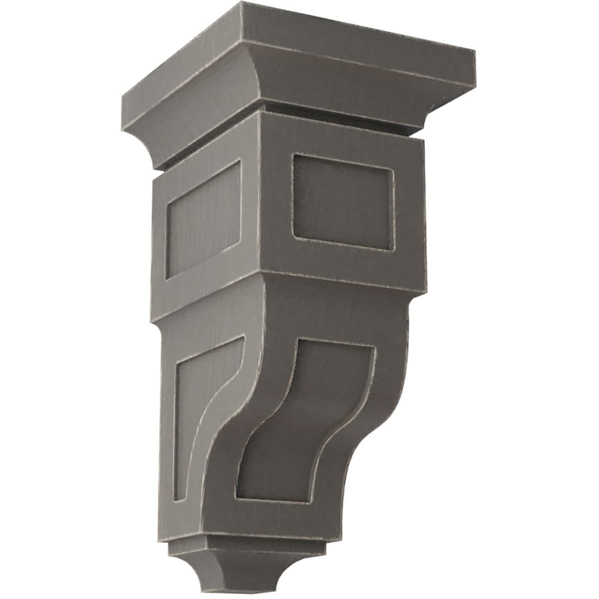 Ekena Millwork CORWD07X07X14RYGY 7-in x 7.75-in x 14-in Vintage Decor Finished Rubberwood Gray Wood Paintable/Stainable Corbel