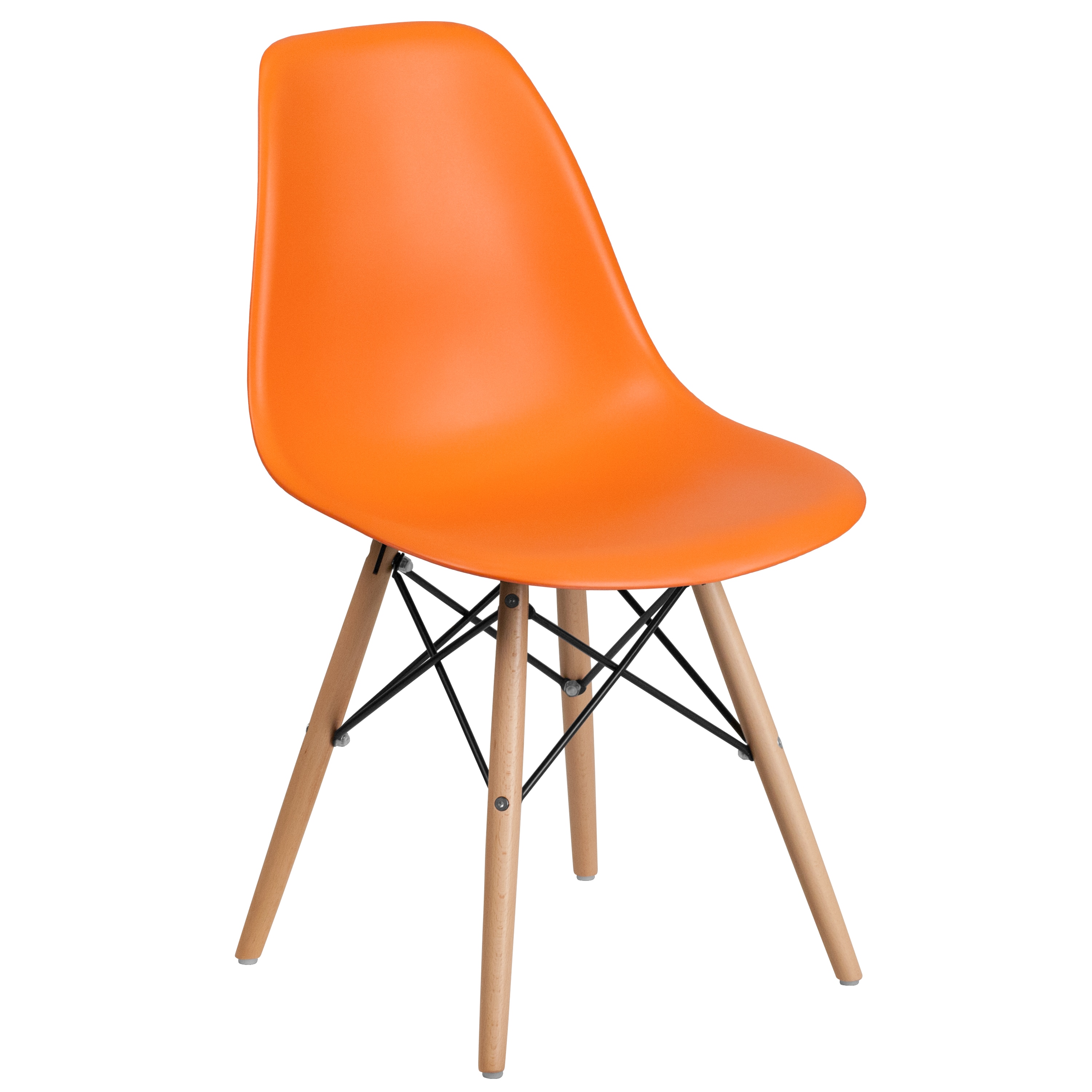 Flash Furniture Elon Series Modern Orange Plastic Accent Chair in the Chairs department at Lowes