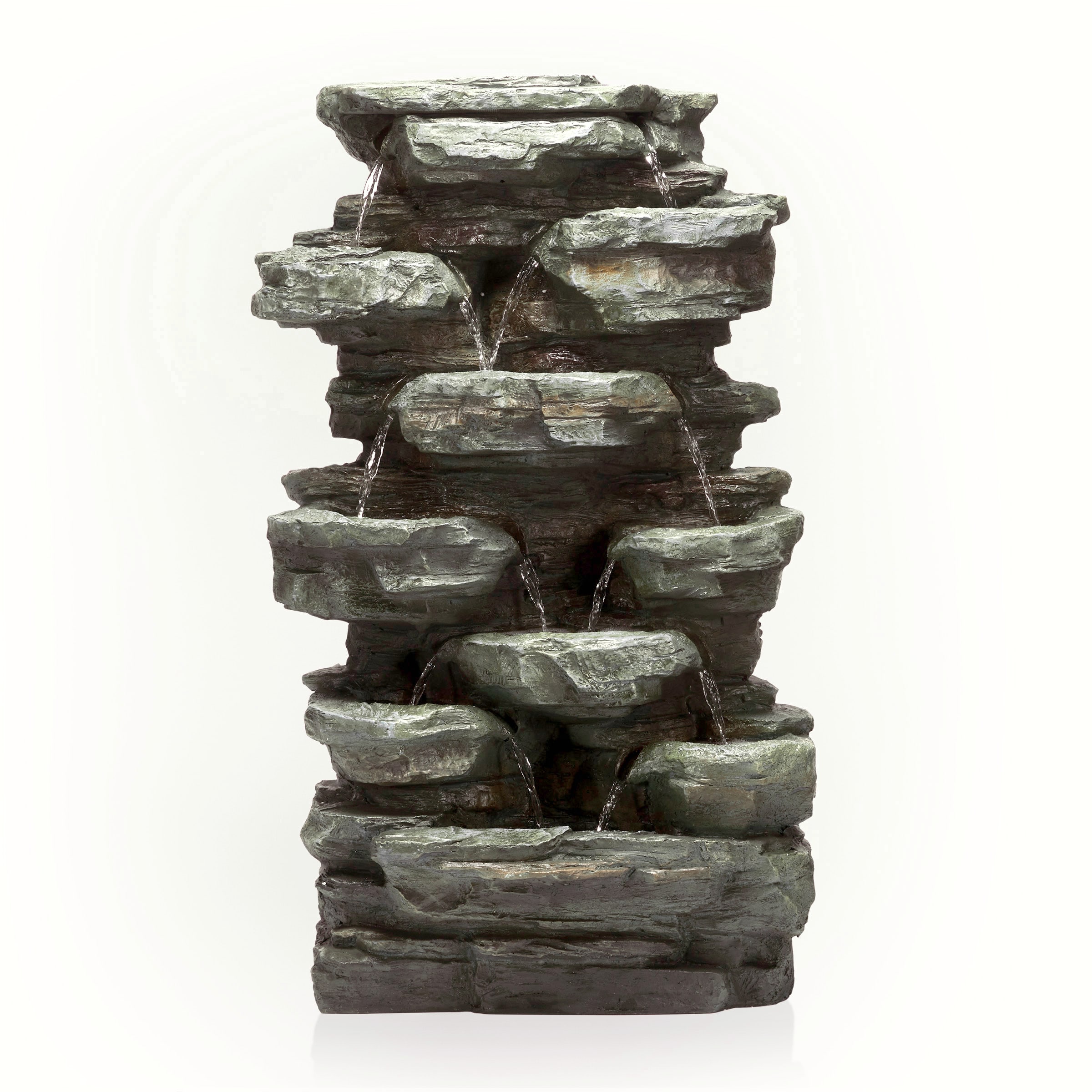 Alpine Corporation 39-in H Resin Tiered Fountain Outdoor Fountain Pump ...