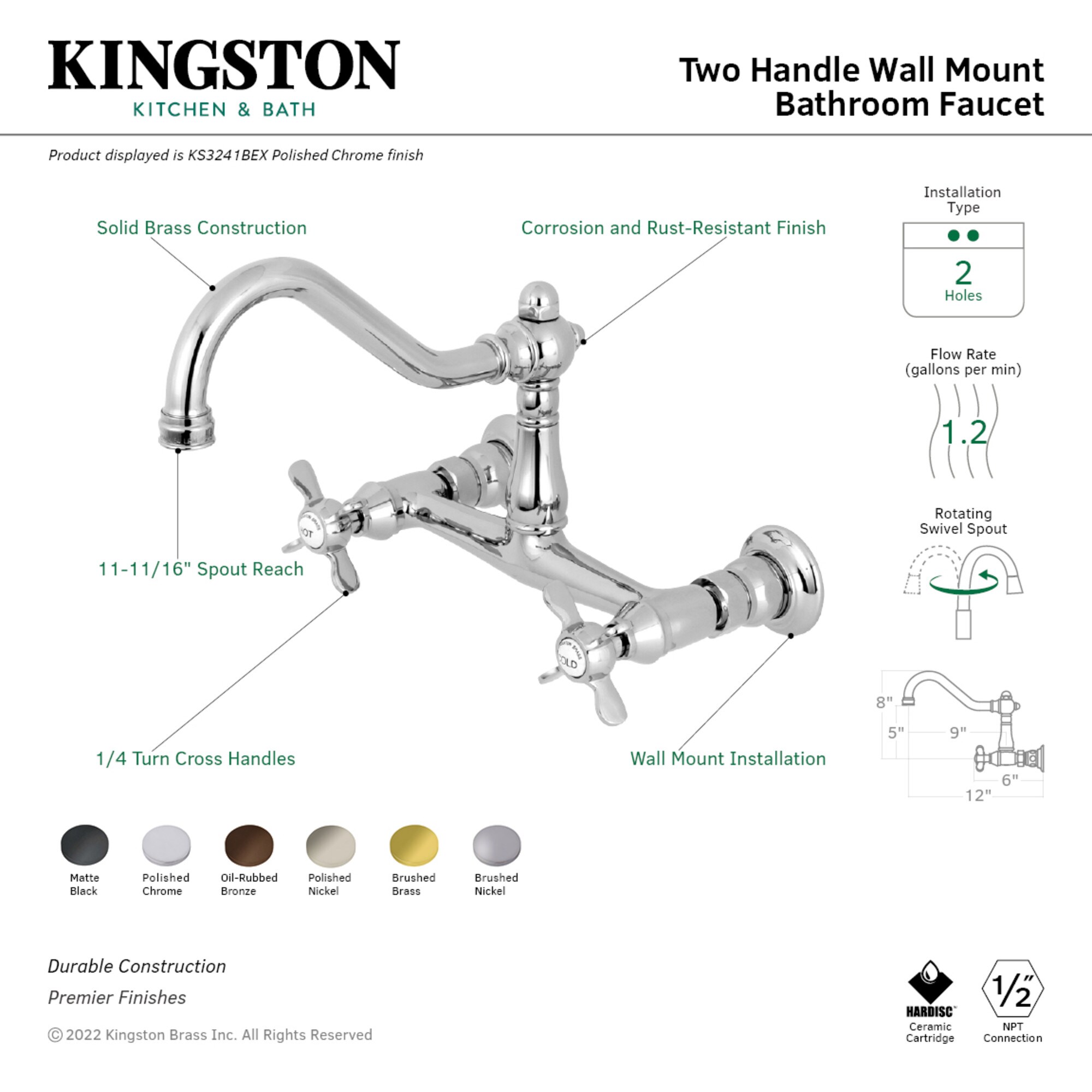 Kingston Brass WLKS3247BEX Lavatory-Faucets - View #3