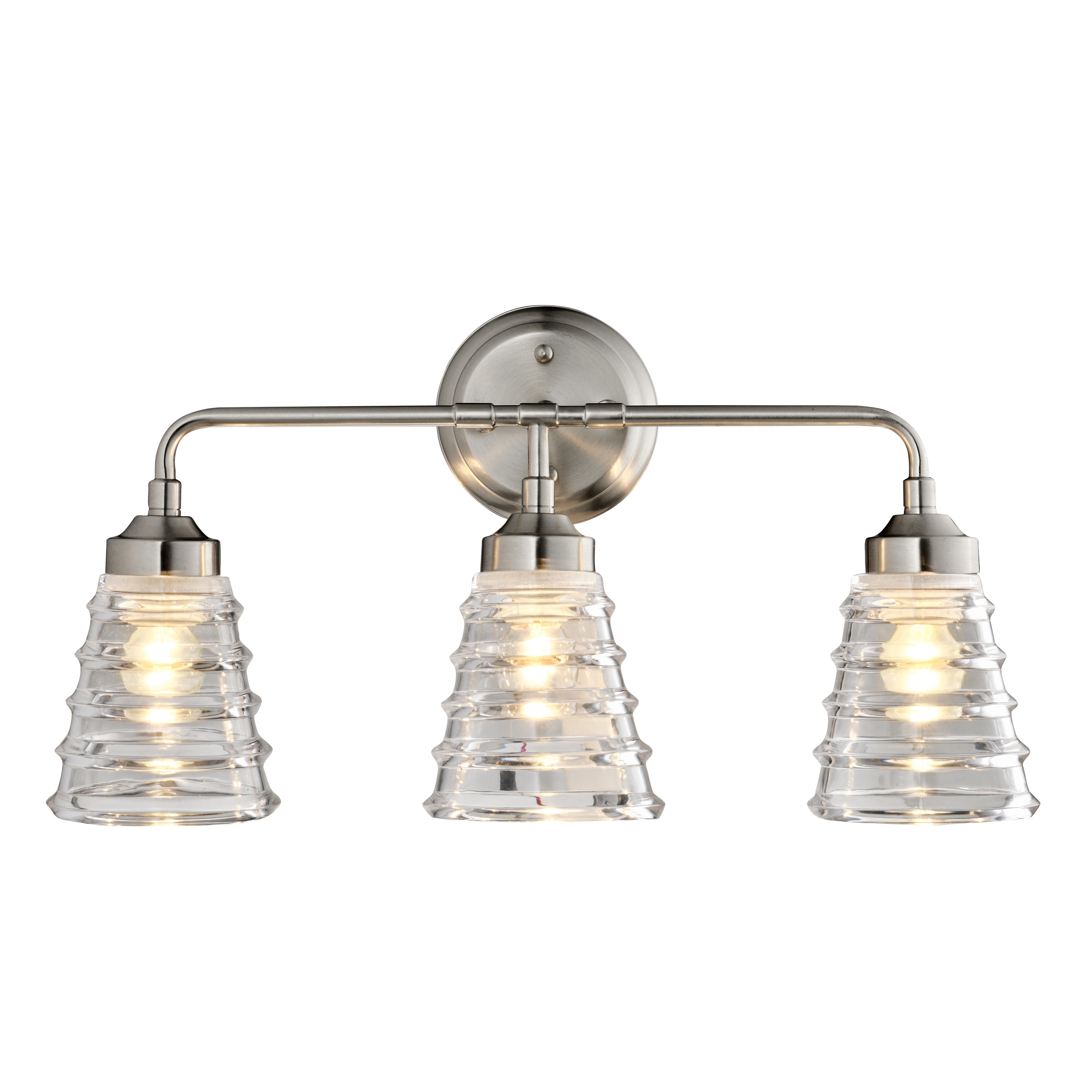 Varaluz 313B03BN Amherst 21-in 3 -Light Brushed Nickel Farmhouse Vanity light