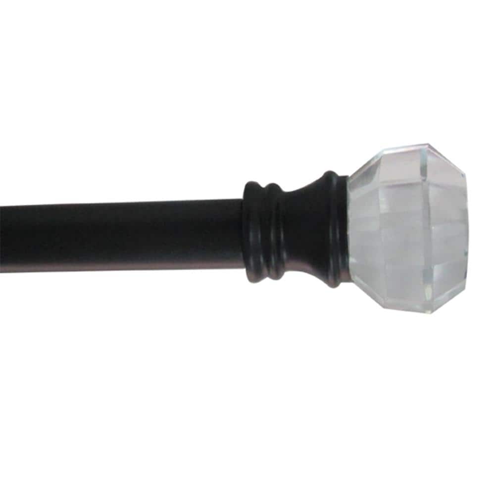 Style Selections JJ-DE-86503S Styleselections 28-in To 48-in Matte Black Steel Single Curtain Rod
