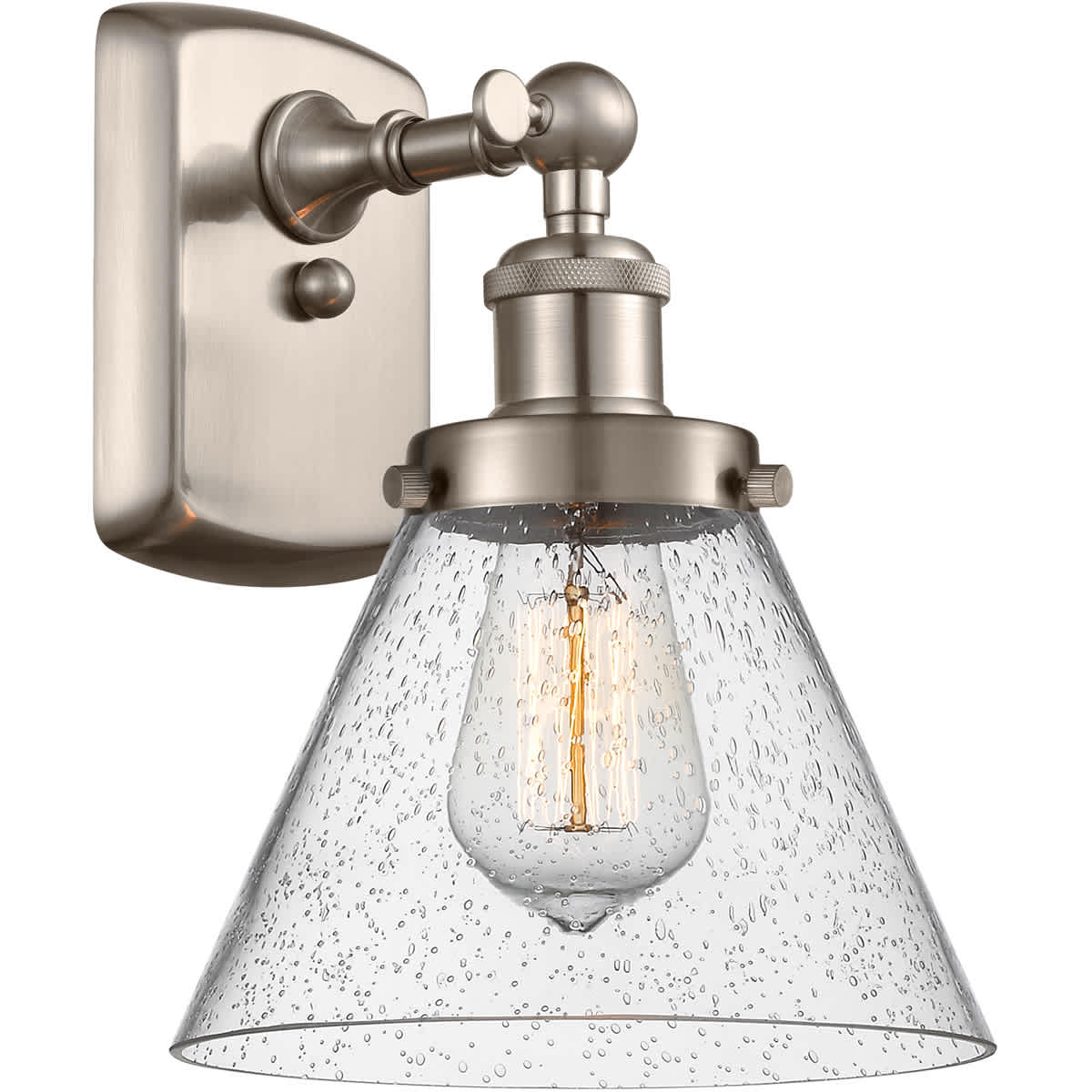 Innovations Lighting -  916-1W-SN-G44 Ballston Large Cone Wall Sconce Brushed Satin Nickel