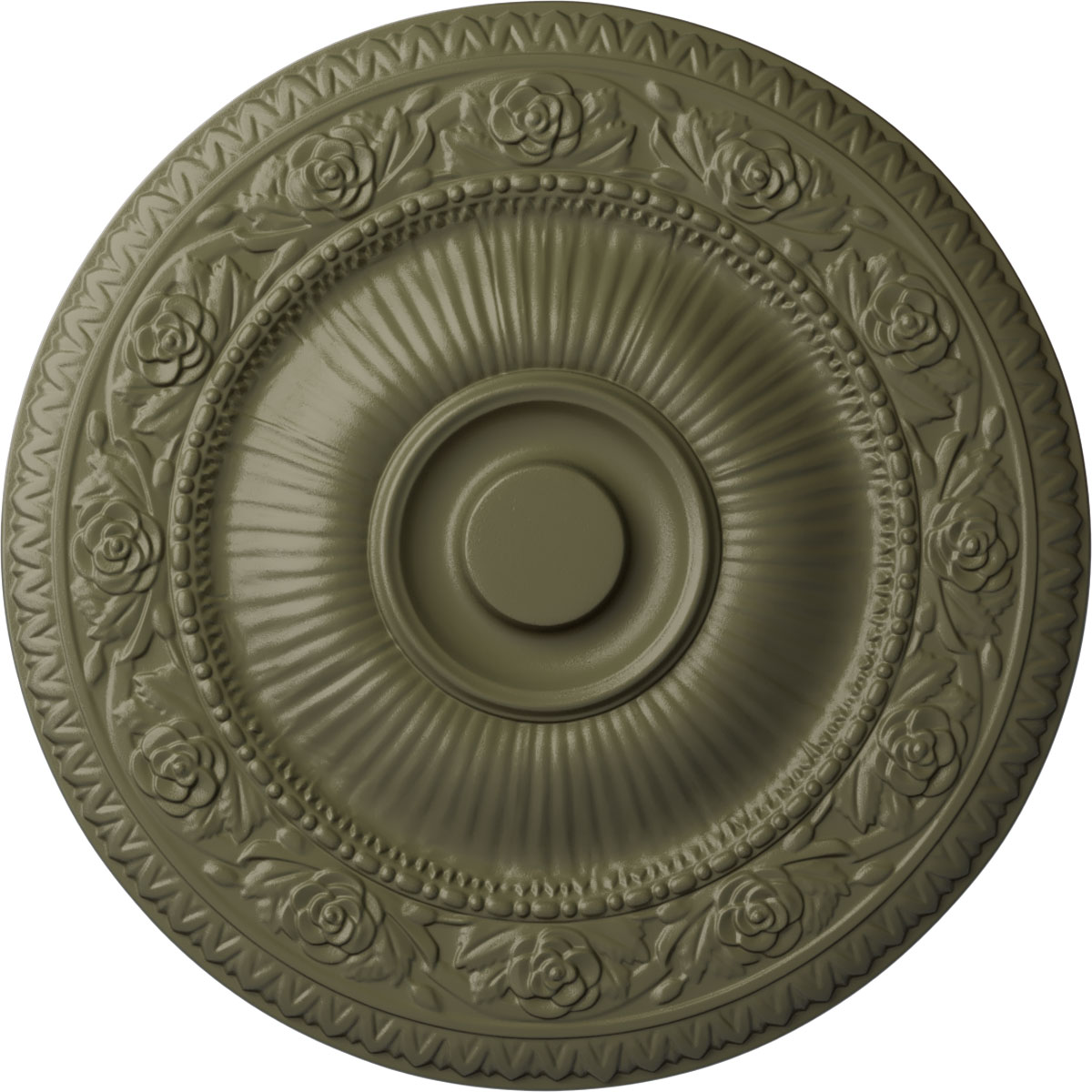 Ekena Millwork CM24NASSF Neuveau 24.25-in W x 24.25-in L Painted Spartan Stone Polyurethane Whole Ceiling Medallion