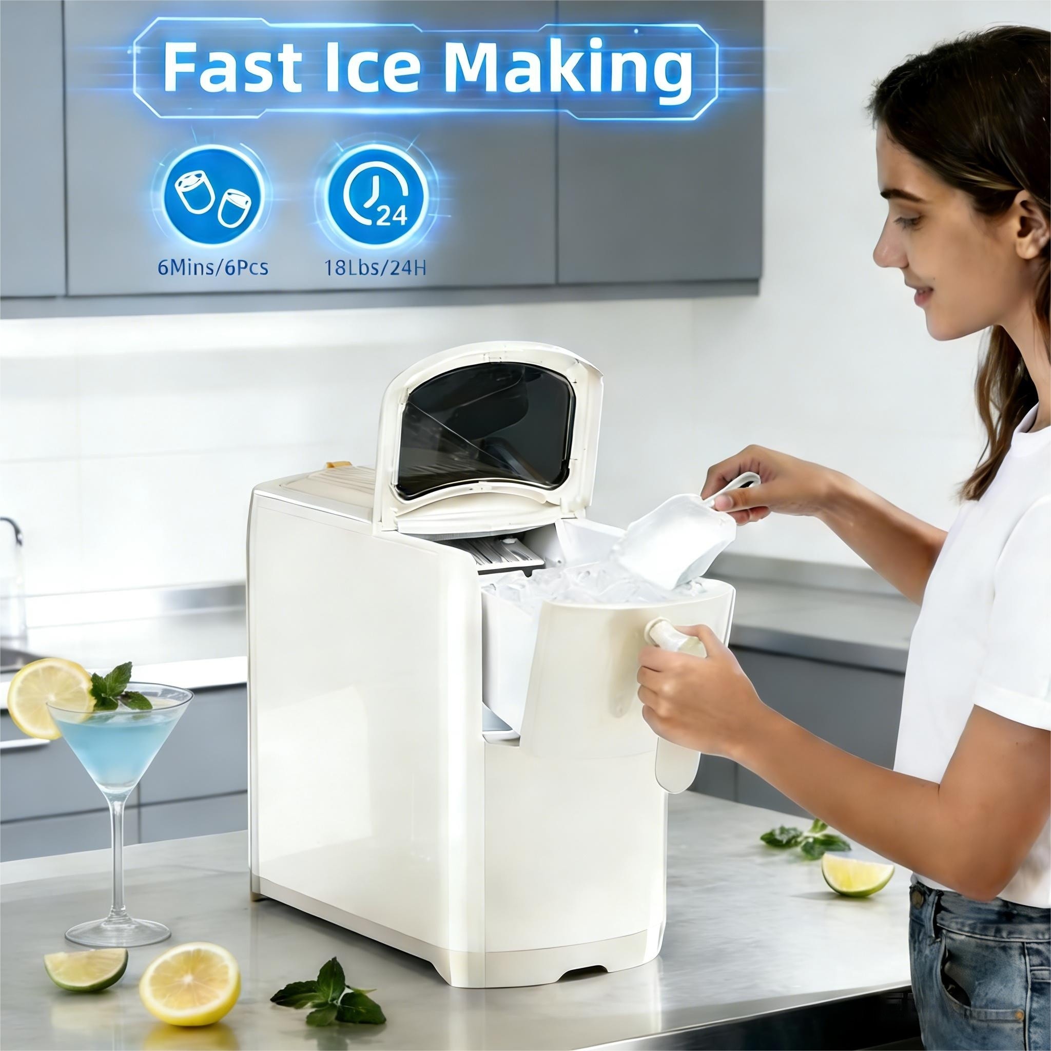 COWSAR LSRW-11015RIM0-WHITE Ice-Makers - View #3