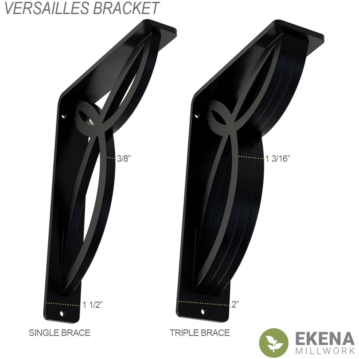 Ekena Millwork BKTM02X07X10TVEACO Mending-Plates-Brackets-Braces - View #2